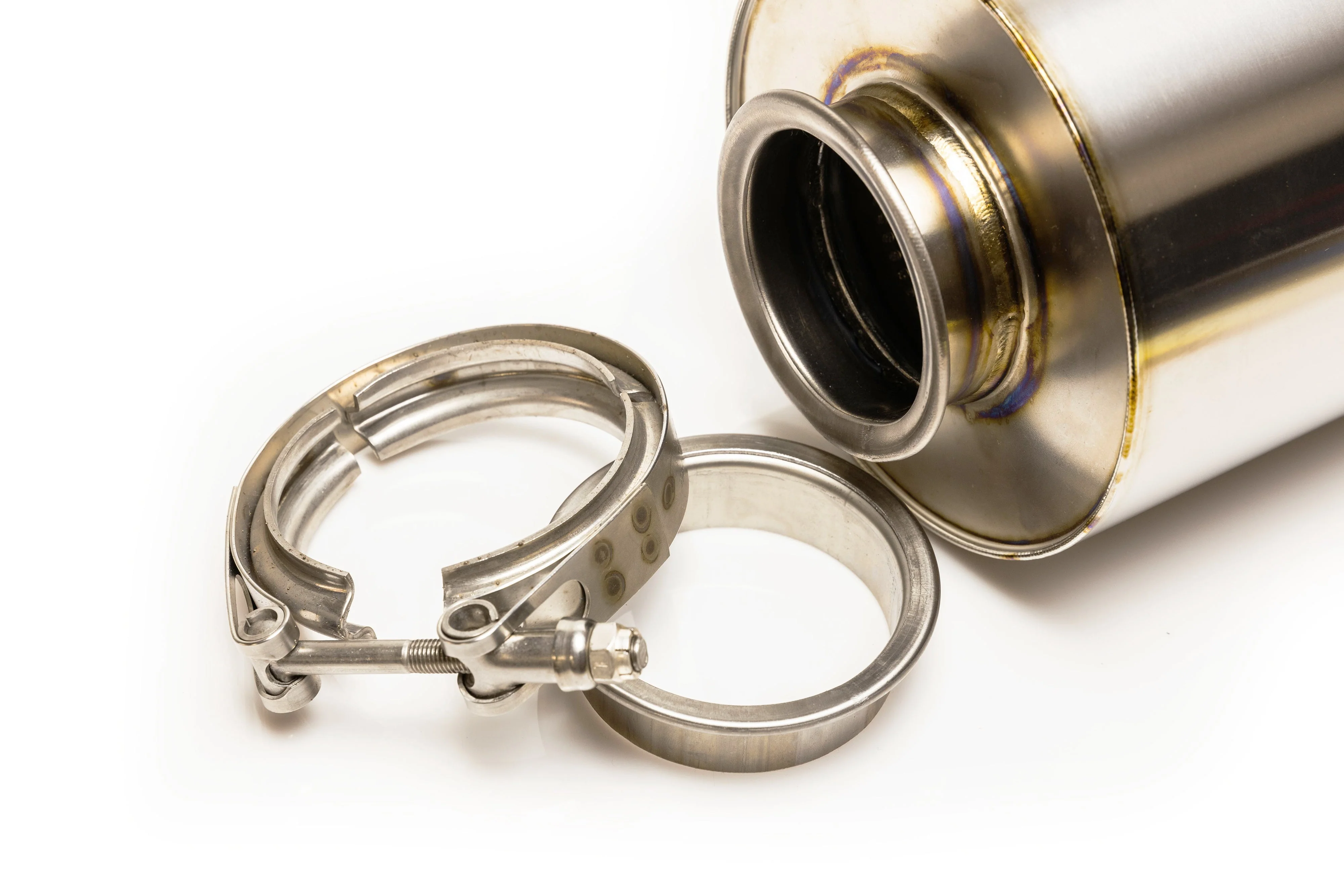 Universal RS-Ti Round Titanium Muffler(s) and Tip with V-Band - Image 3