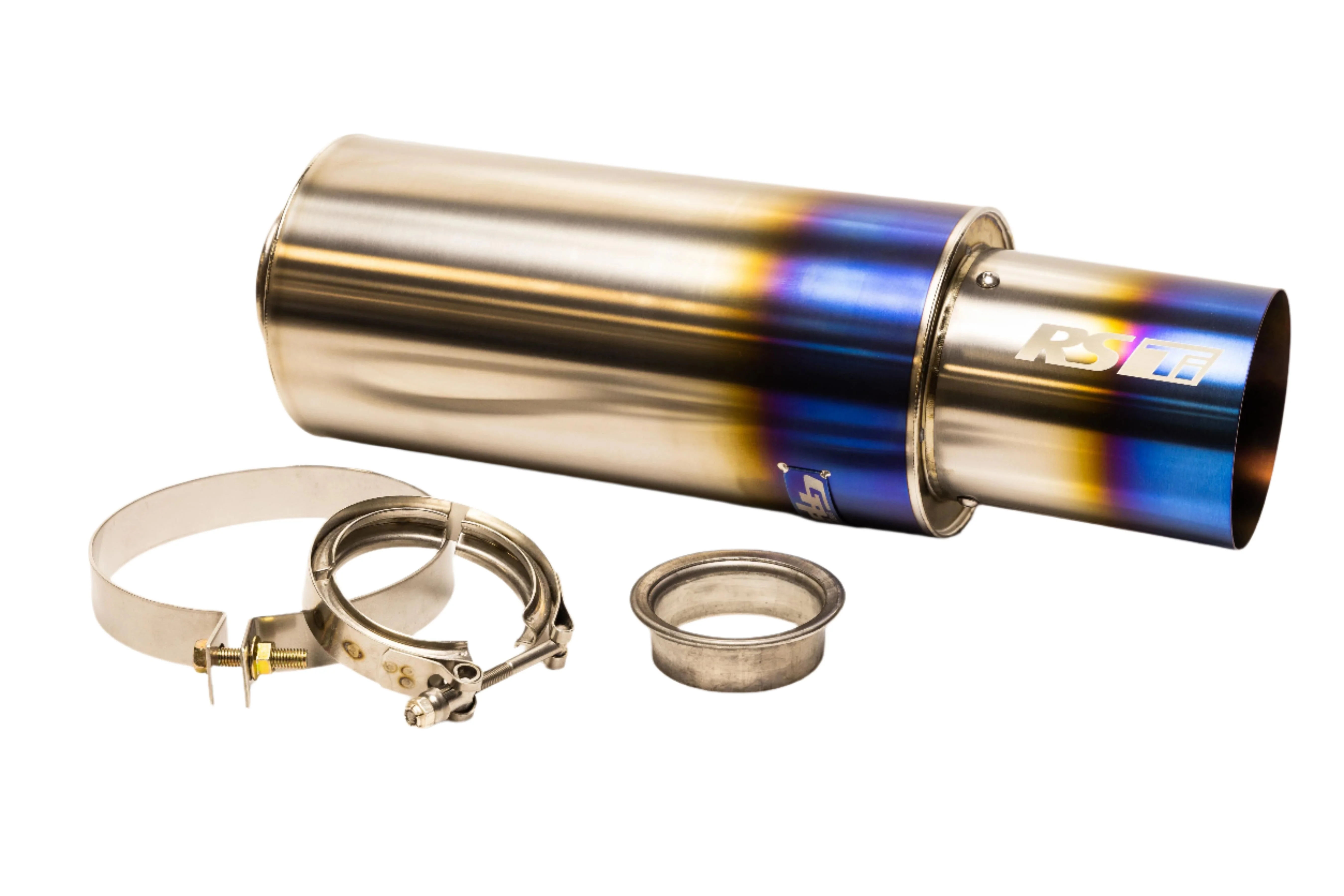 Universal RS-Ti Round Titanium Muffler(s) and Tip with V-Band - Image 7