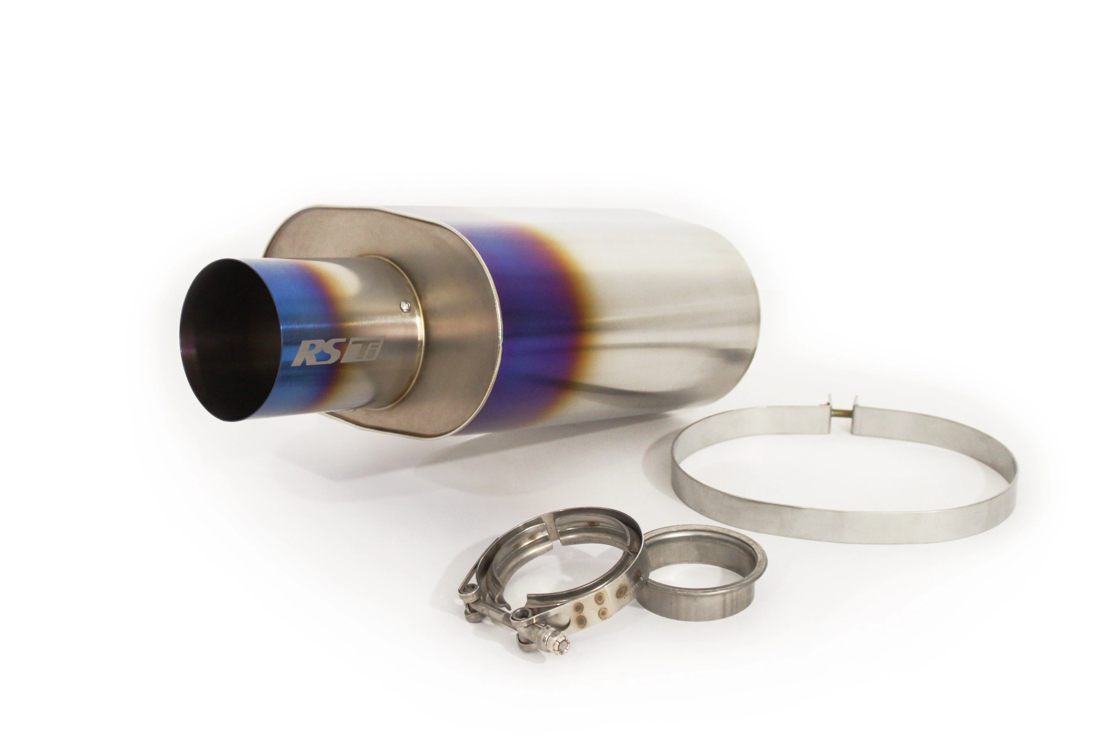 Universal RS-Ti Oval Titanium Muffler(s) and Tip with V-Band - Image 6