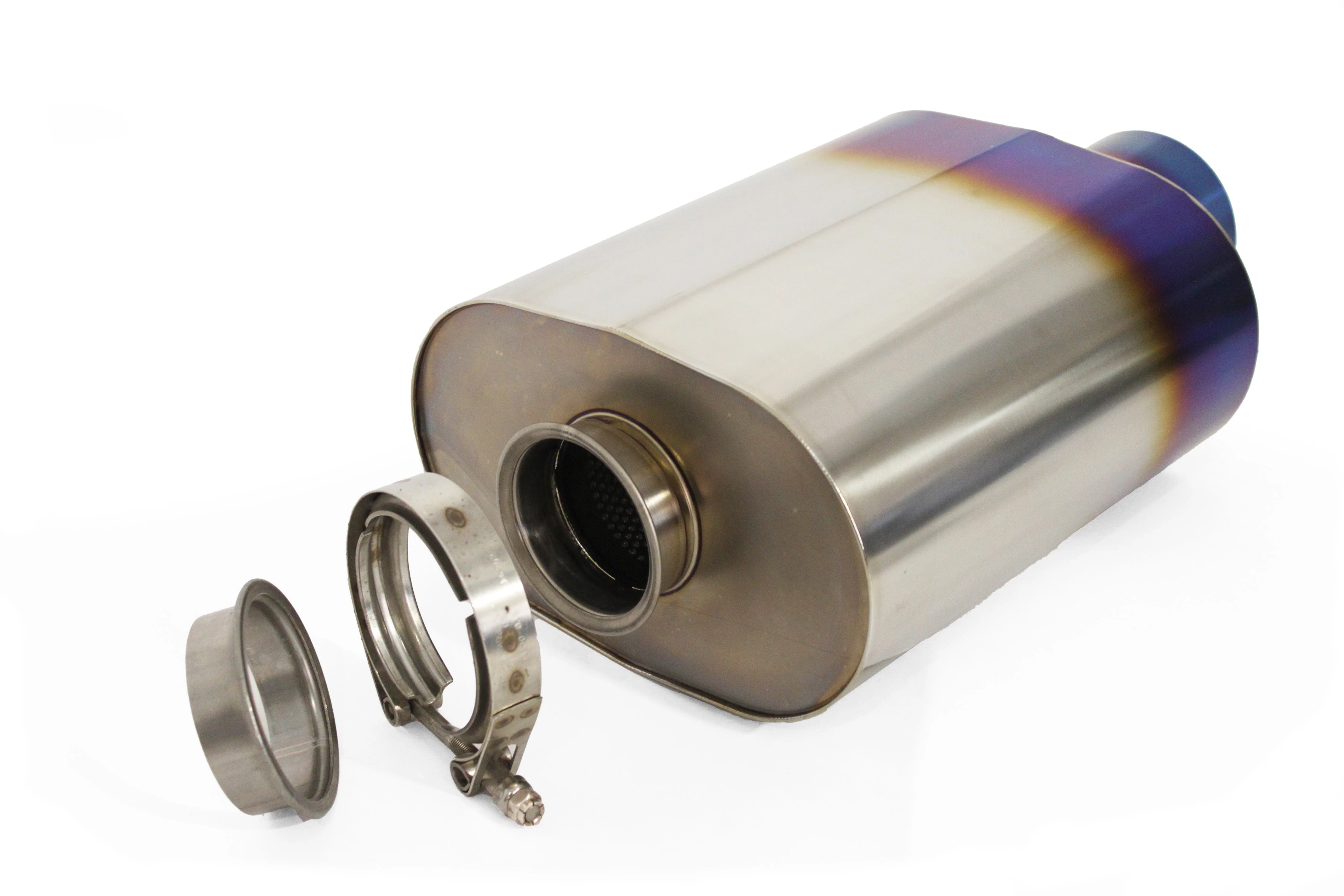Universal RS-Ti Oval Titanium Muffler(s) and Tip with V-Band - Image 7