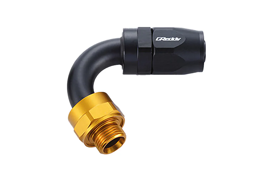 GReddy low-profile proprietary M18 x P1.5 O-ring direct -10 male Swivel Hose End(s) - Black / Gold anodized - Image 7