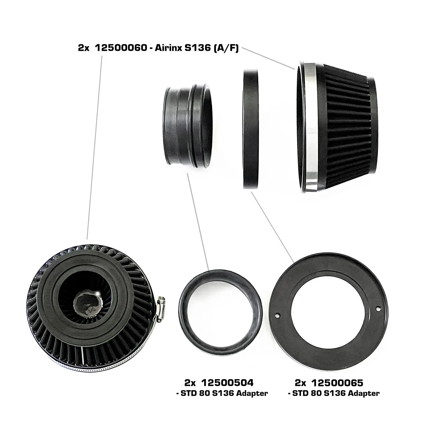 ShopGreddy Spl.: GReddy A/F-Type Airinx S 136 Air Filter, Baseplate & Adapters - Image 22