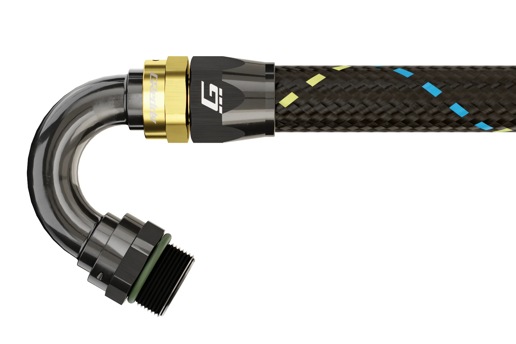 GReddy -06 ORB male Swivel Hose End(s) - Black / Gold anodized - Image 10