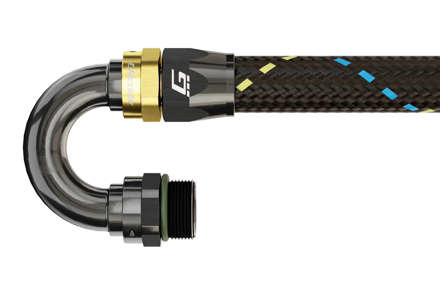 GReddy -06 ORB male Swivel Hose End(s) - Black / Gold anodized - Image 11