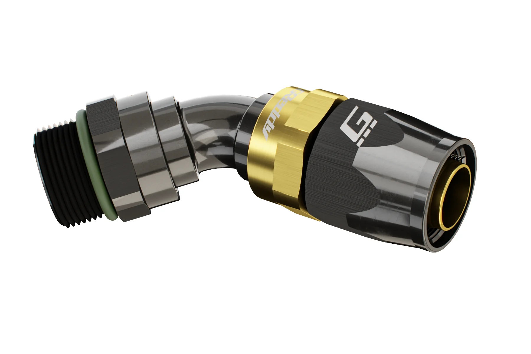 GReddy -12 ORB male Swivel Hose End(s) - Black / Gold anodized - Image 2