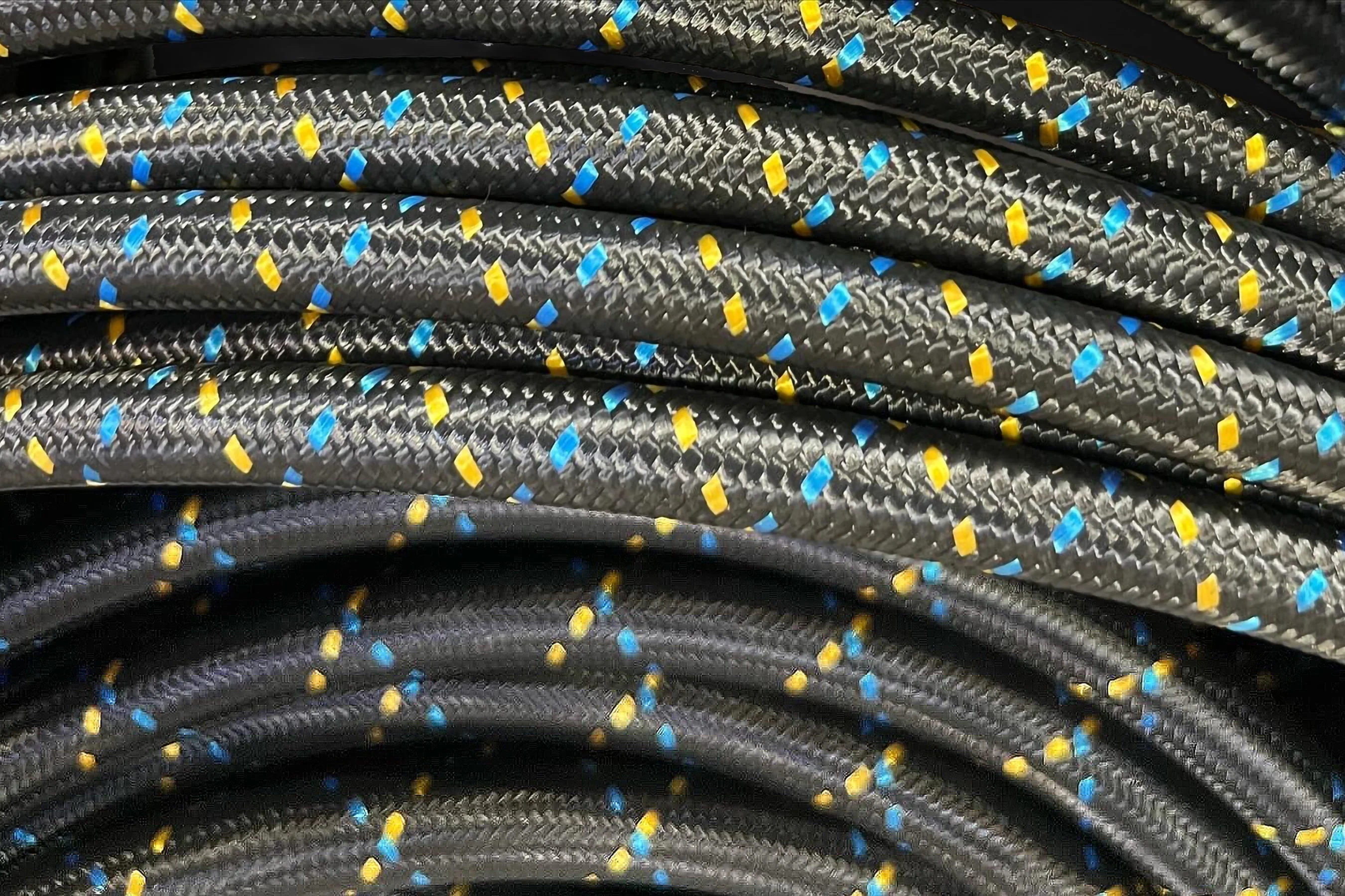 GReddy -16 Nylon Braided Hose (per/ft) - Black / Gold / Blue - Image 5