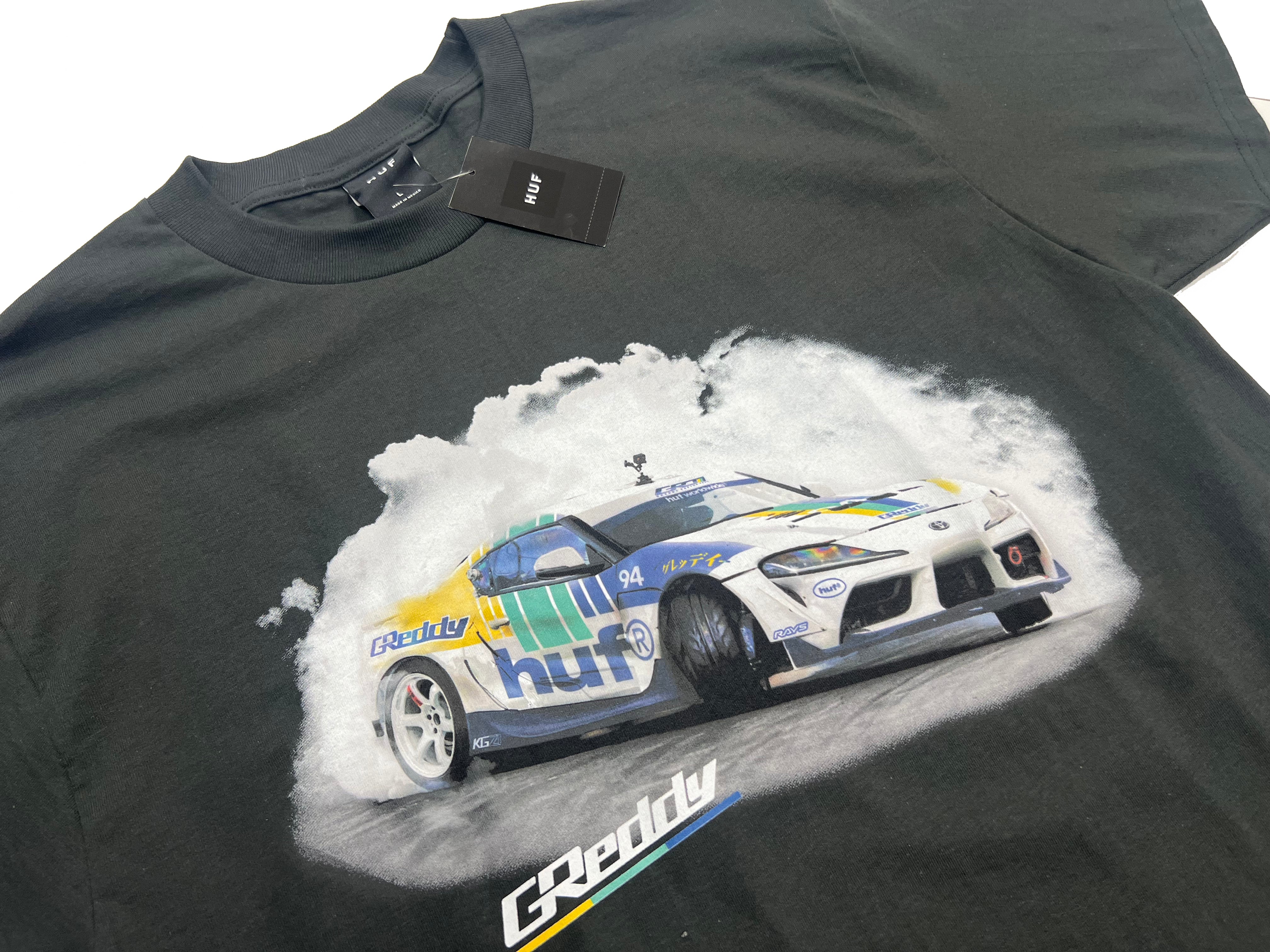 HUF x GReddy Racing Performance (oversized) Tee - Washed Black - Image 3