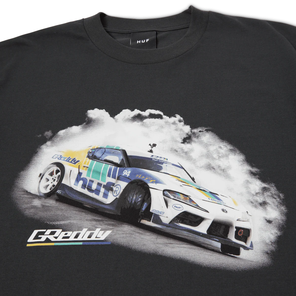 HUF x GReddy Racing Performance (oversized) Tee - Washed Black - Image 6