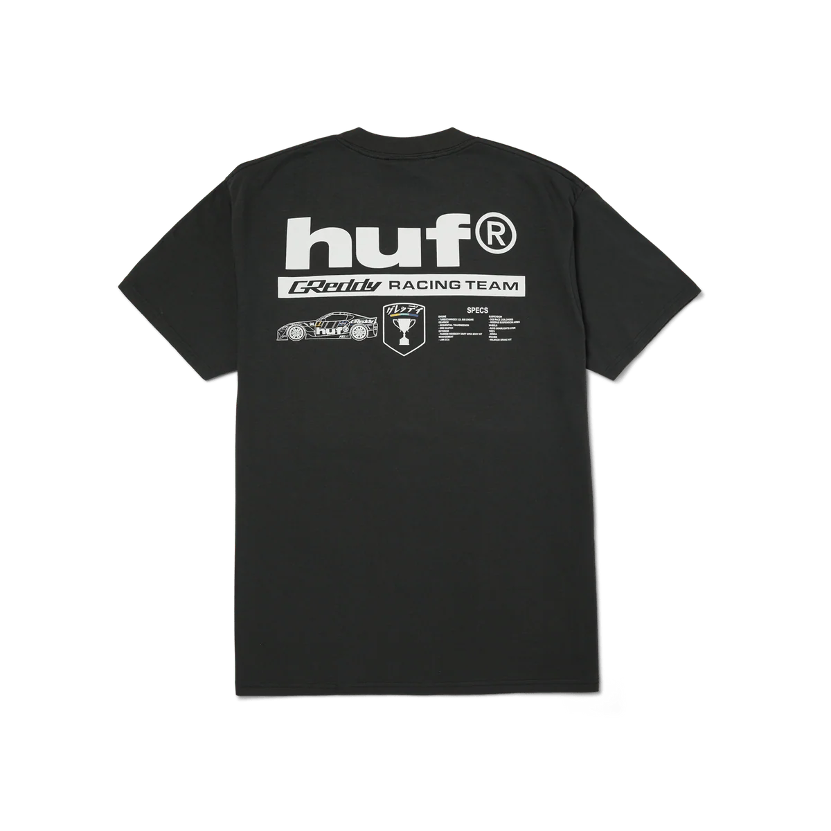 HUF x GReddy Racing Performance (oversized) Tee - Washed Black - Image 9