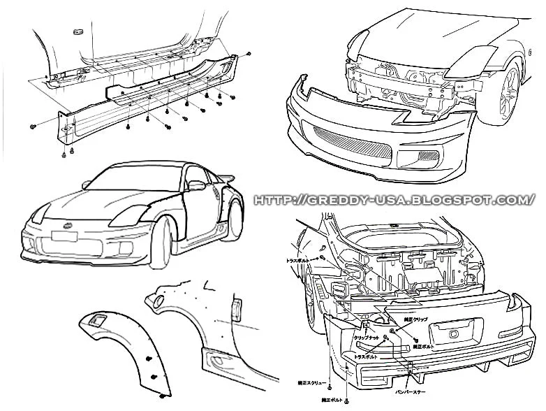Nissan 350Z (Z33) GReddy GRacer Full Over-Fender Aero Kit - Image 13