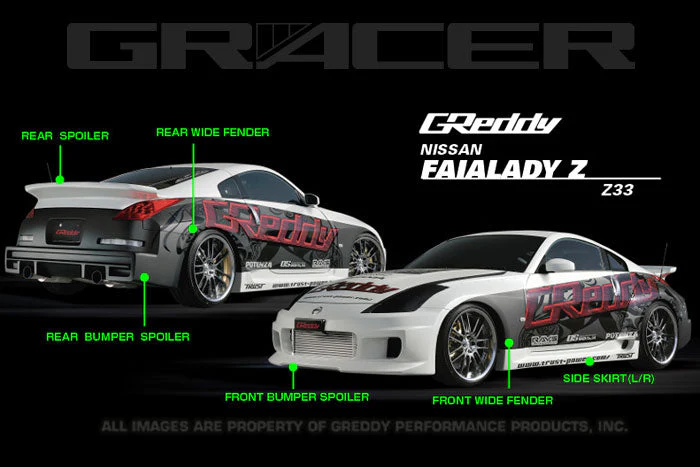 Nissan 350Z (Z33) GReddy GRacer Full Over-Fender Aero Kit - Image 4