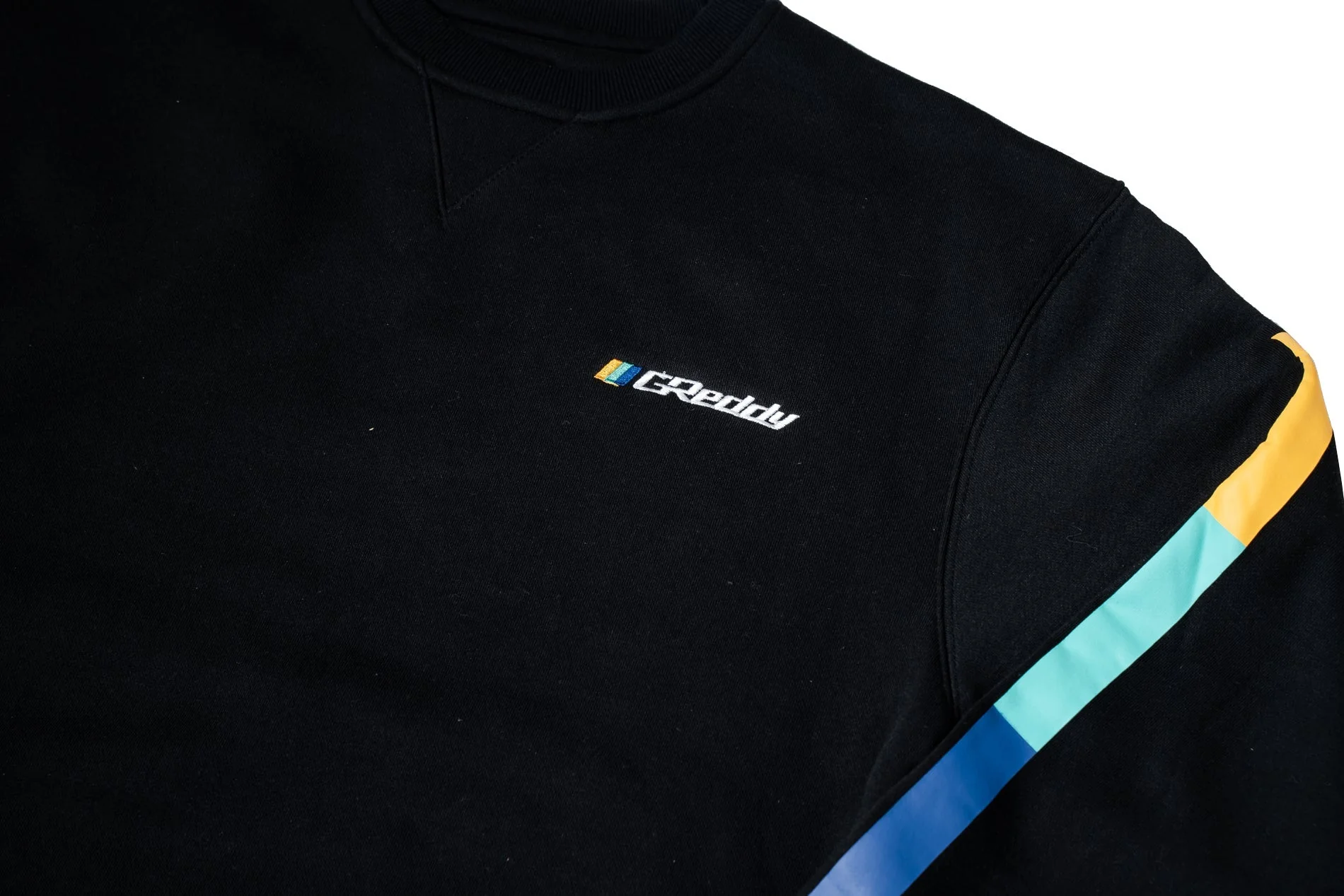 GReddy Embroidered Fleece, with Pockets and Sleeve stripes - Black - Image 3