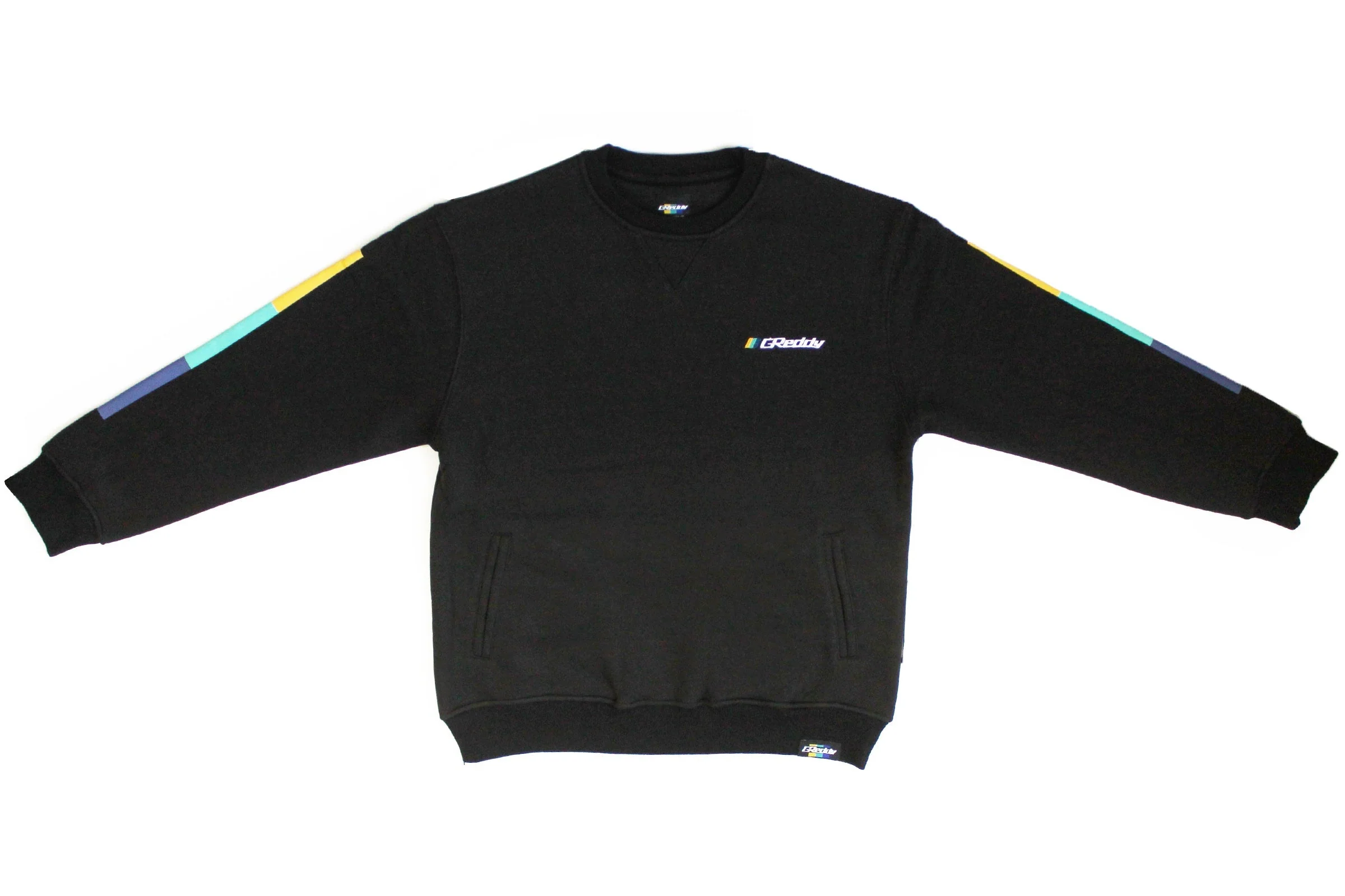 GReddy Embroidered Fleece, with Pockets and Sleeve stripes - Black - Image 9