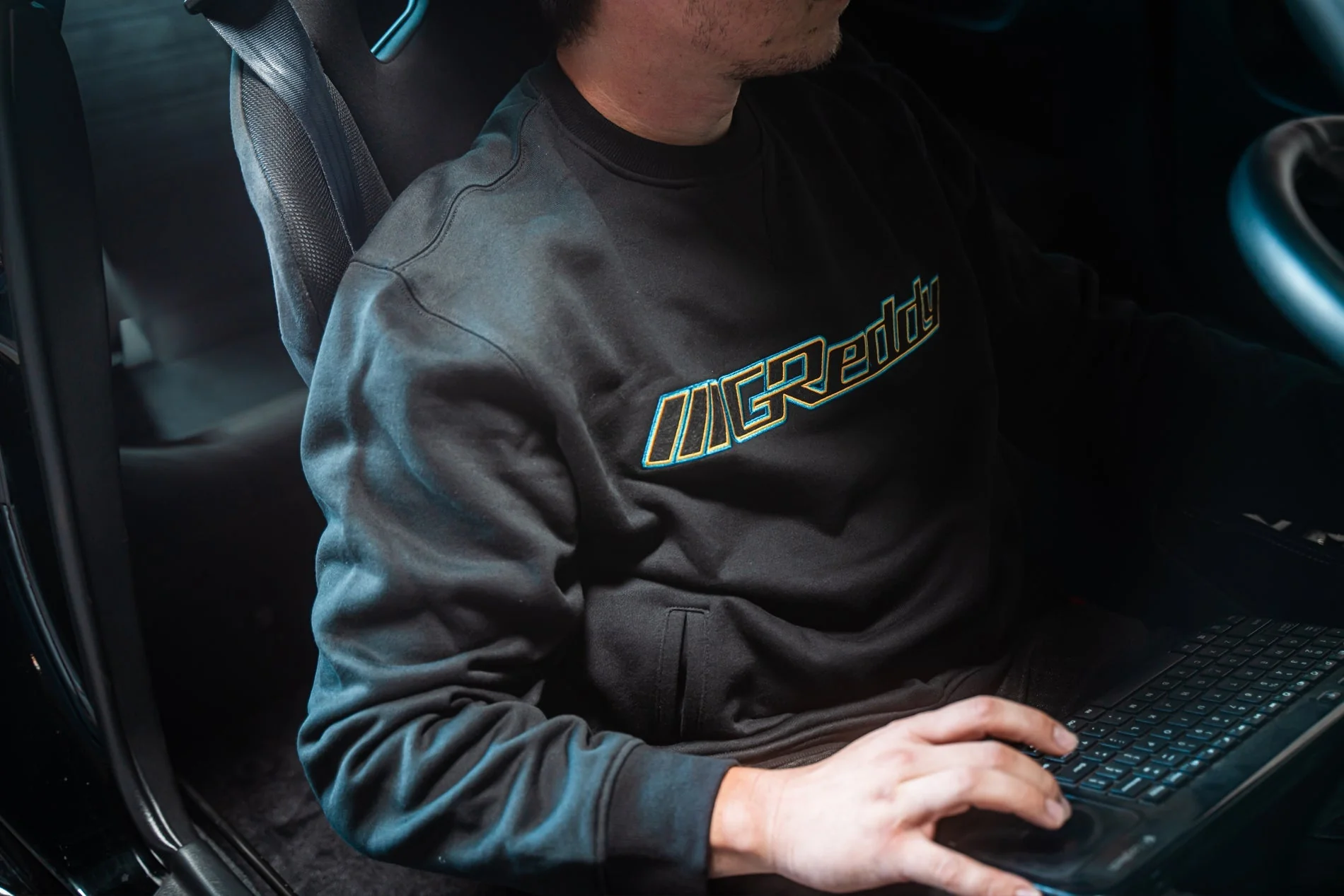 GReddy Slant Logo Crewneck - Black - Image 4