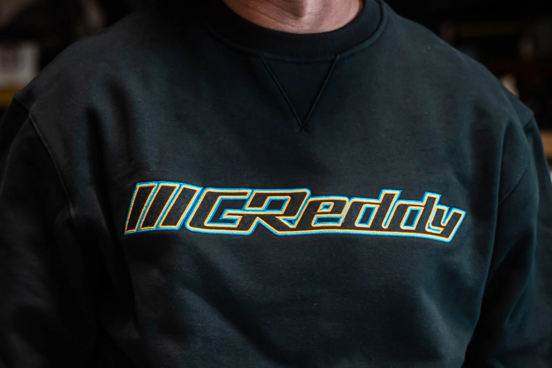 GReddy Slant Logo Crewneck - Black - Image 5