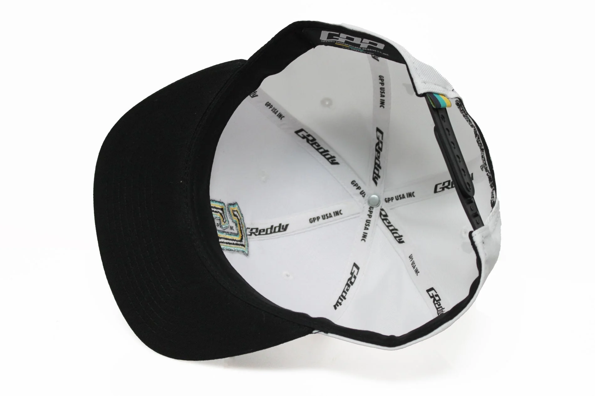 GReddy 3-Color "G" Snap-Back Cap - White and Black - Image 3