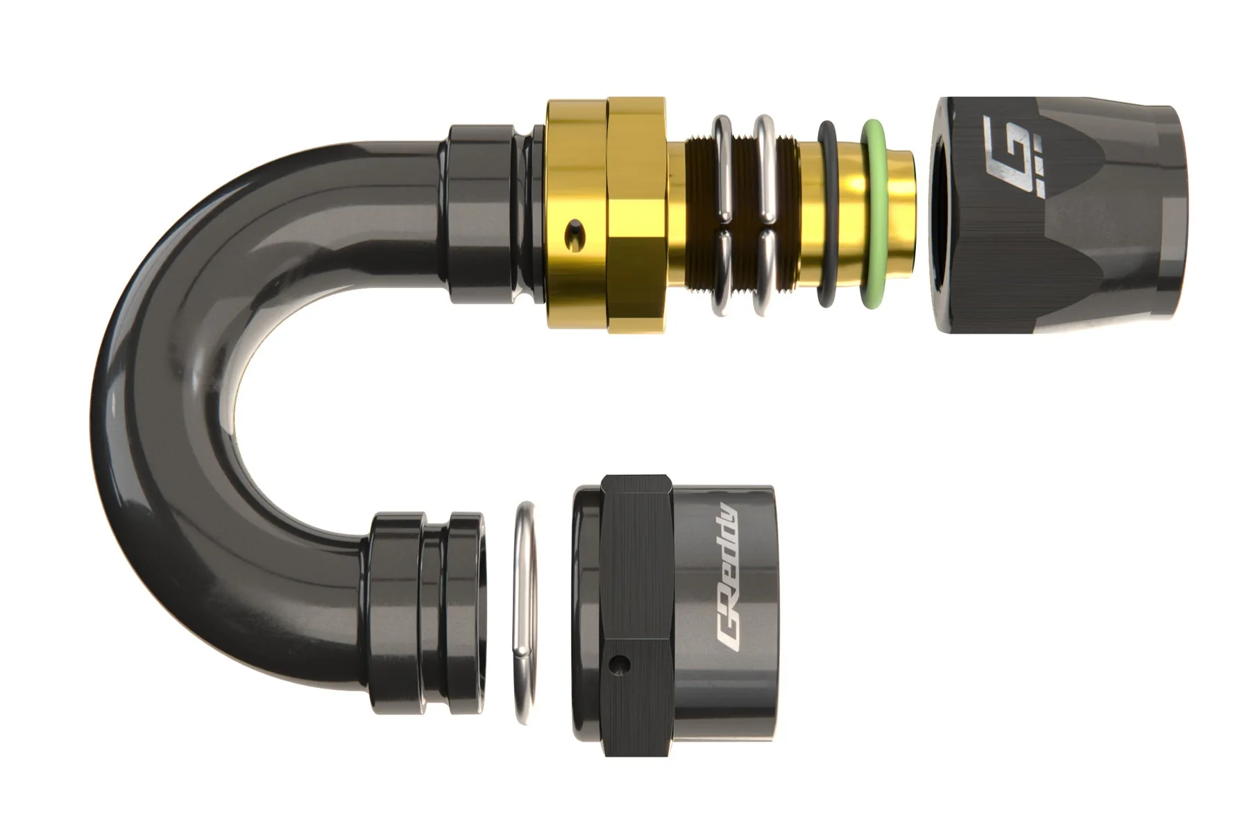 GREDDY 180 DEG. AN HOSE END(s) - BLACK/GOLD - (12800418 12800618 12800818 12801018 12801218 12801618) - Image 6