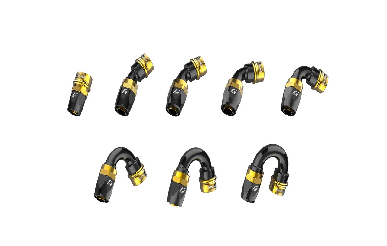 GReddy PRO/SPEC -04 Quick-Release Swivel Hose End(s) - Black / Gold anodized - New Size!