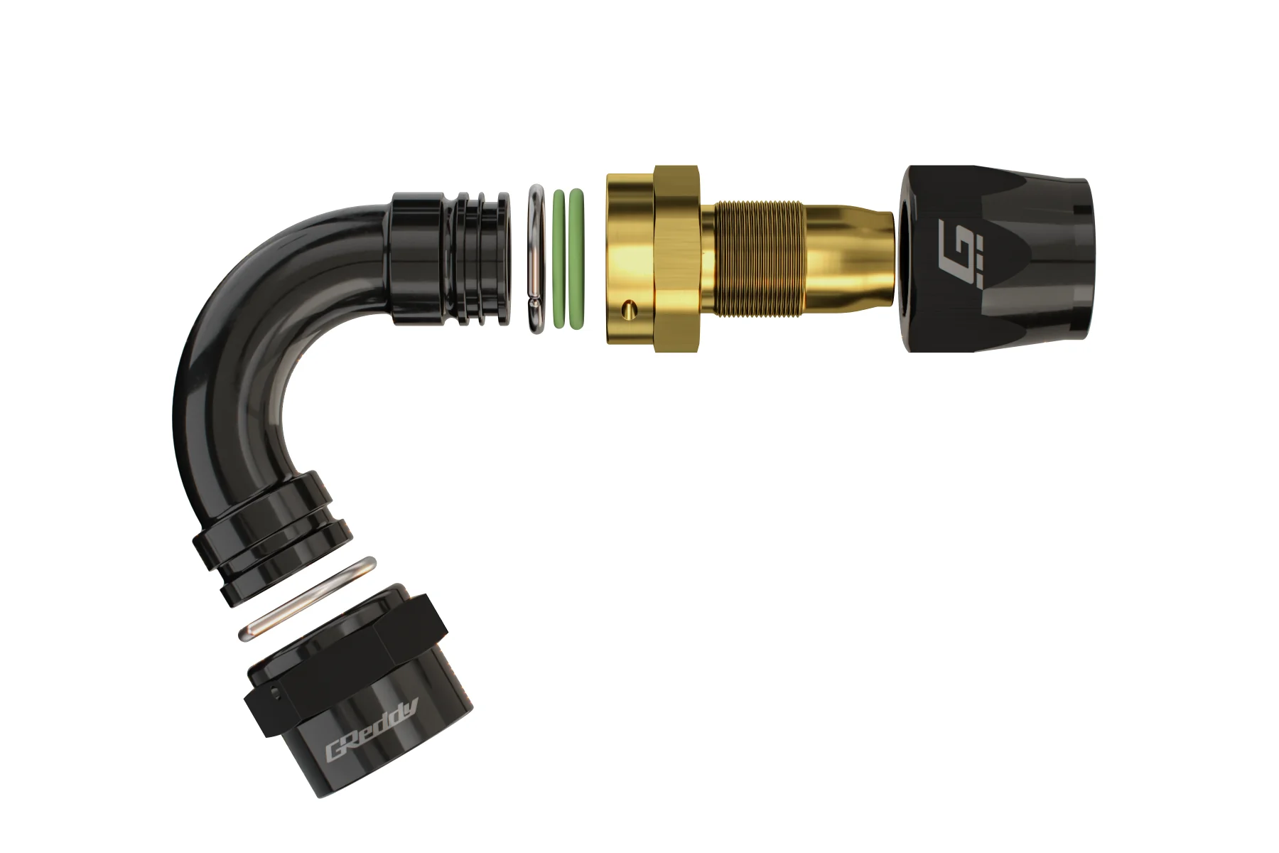 GREDDY 120 DEG. AN HOSE END(s) - BLACK/GOLD - (12800412 12800612 12800812 12801012 12801212 12801612 ) - Image 6