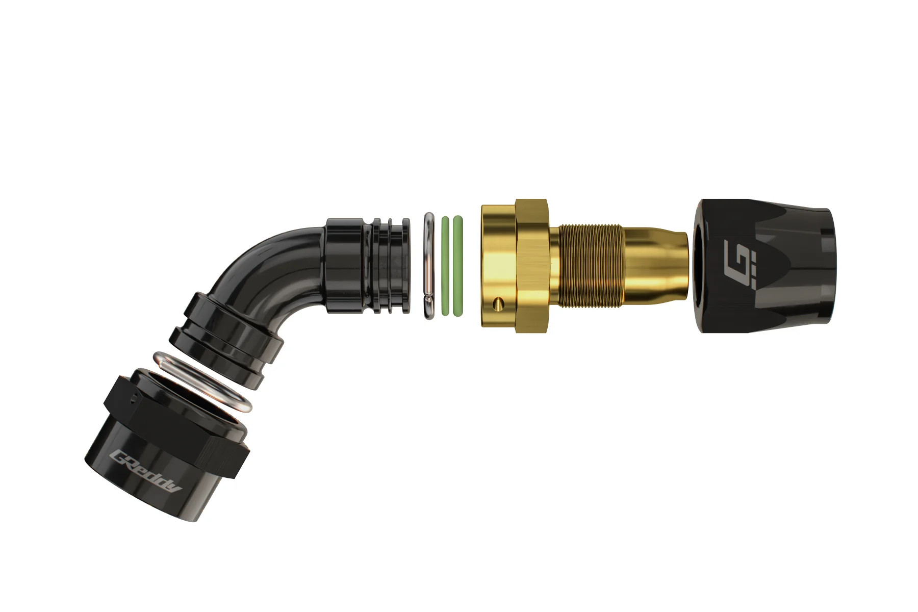 GREDDY 60 DEG. AN HOSE END(s) - BLACK/GOLD - (12800460 12800660 12800860 12801060 12801260 12801660) - Image 6
