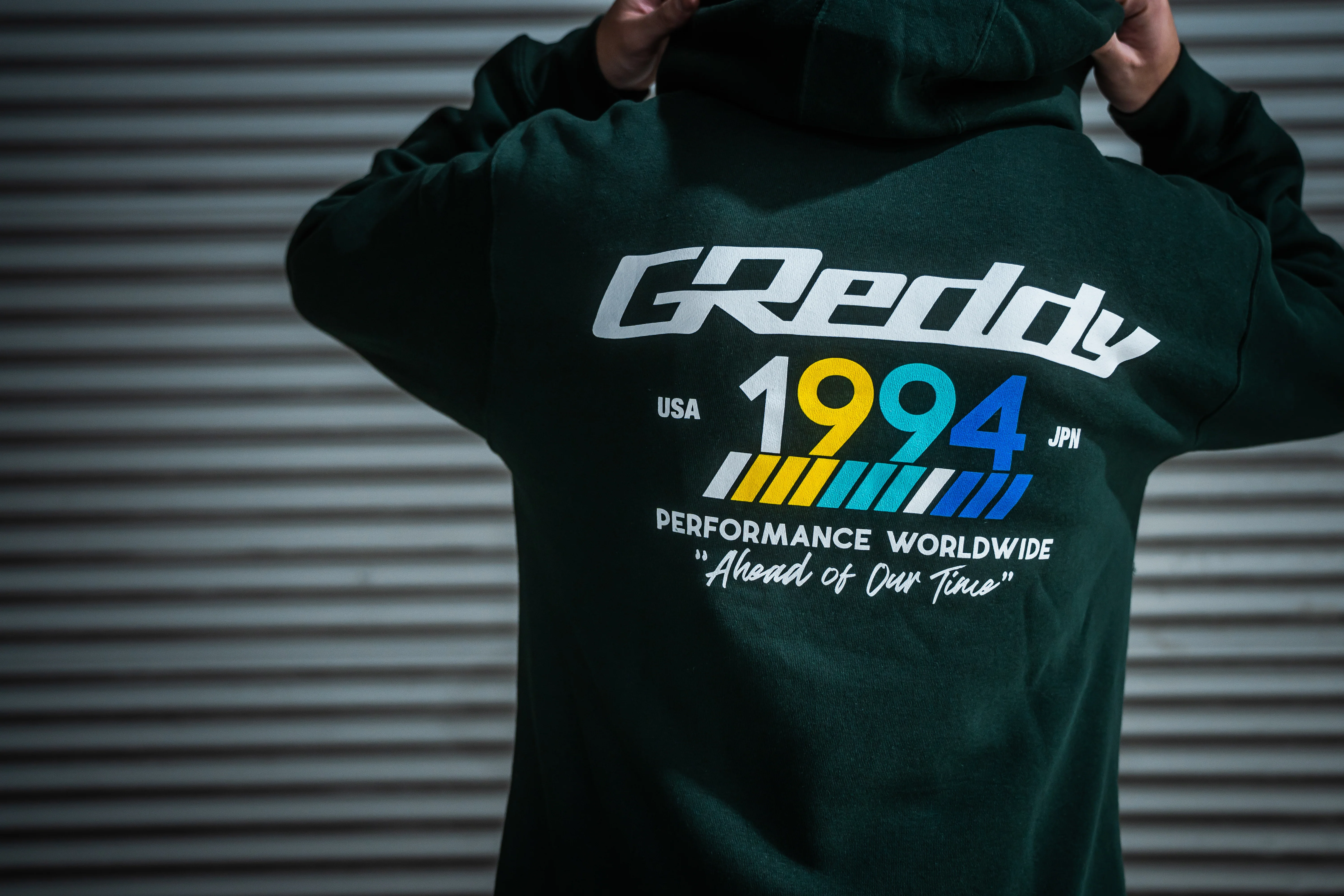 GReddy "94" Pullover Hood - Sports Green - Image 5