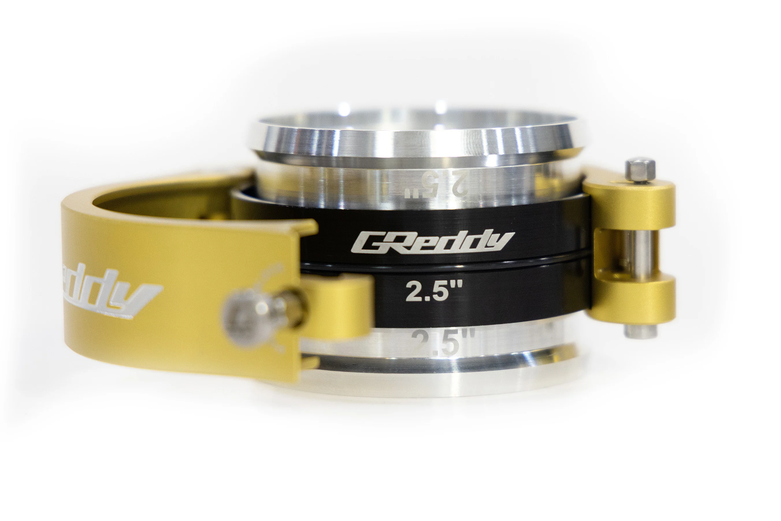GREDDY 2.5" BOOST TUBE CLAMP WITH WELD-ON RINGS (GOLD) - (22420250) - Image 2