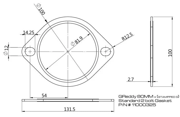 Replacement Exhaust Gaskets for GReddy Exhausts - Oval, 2-bolt - Image 6