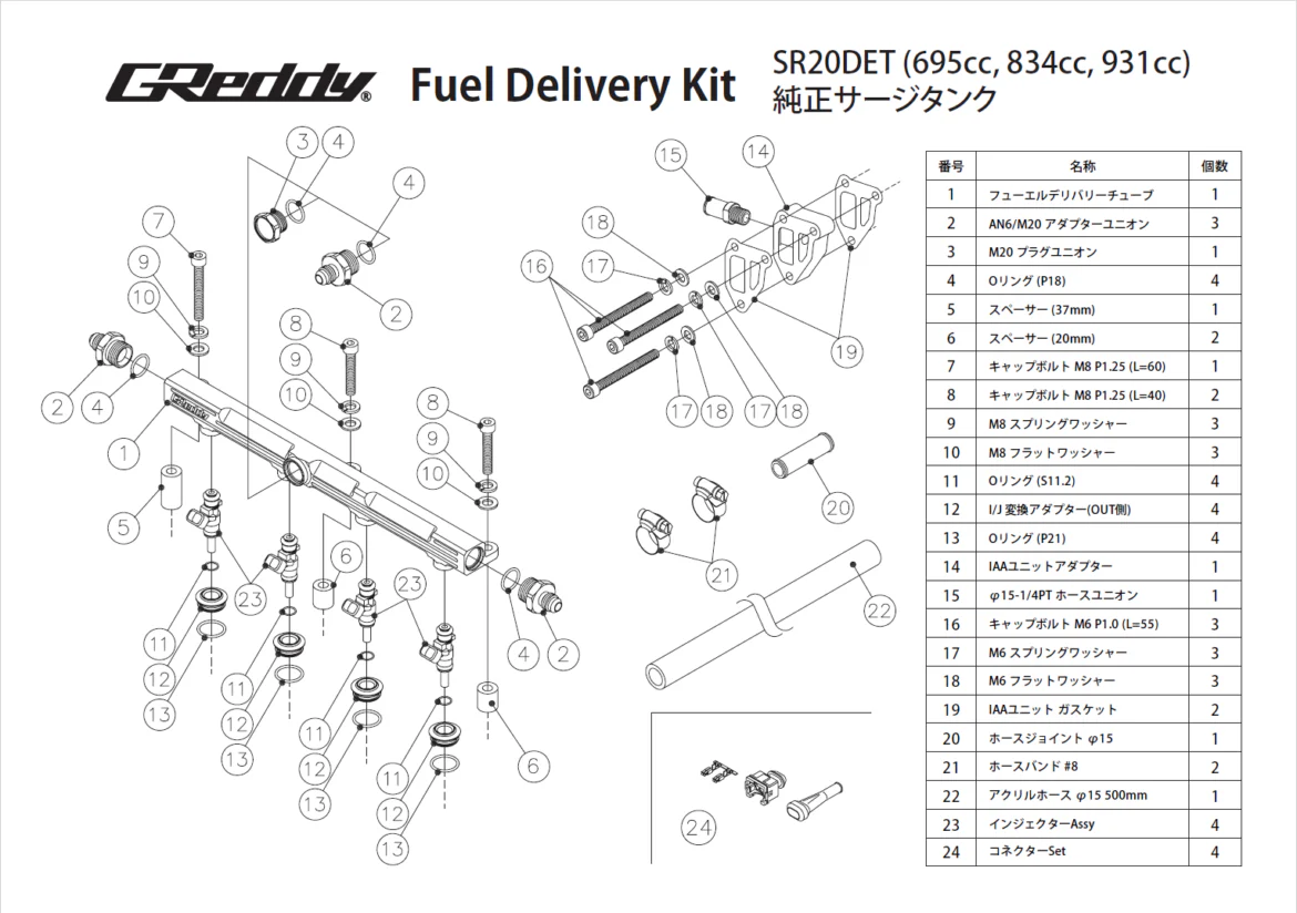GREDDY FUEL DELIVERY KIT(s) SR20DET (OEM) S14/S15 BLACK - (13923310 13923311 13923312) - Image 5