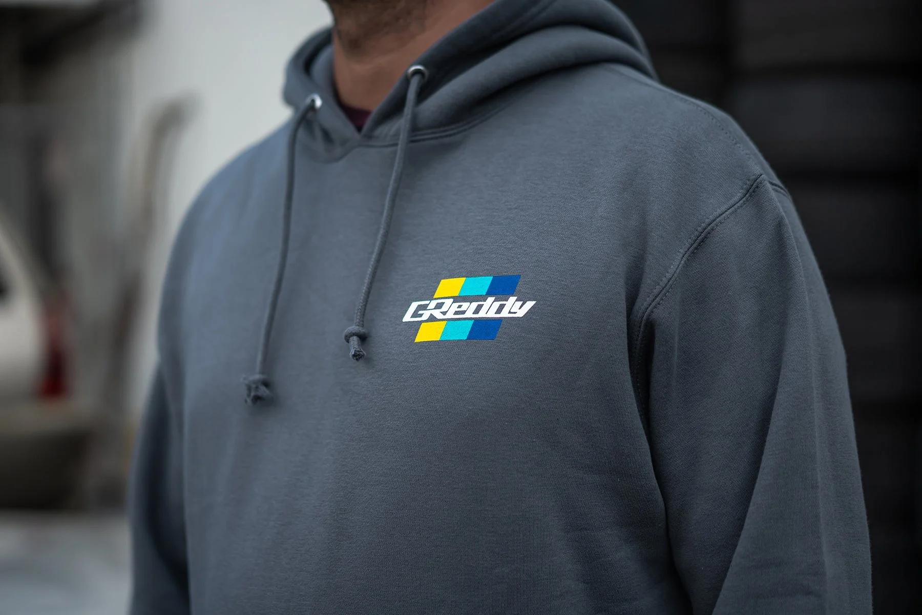 GReddy Katakana Pullover Hood - Dark Gray - Image 5