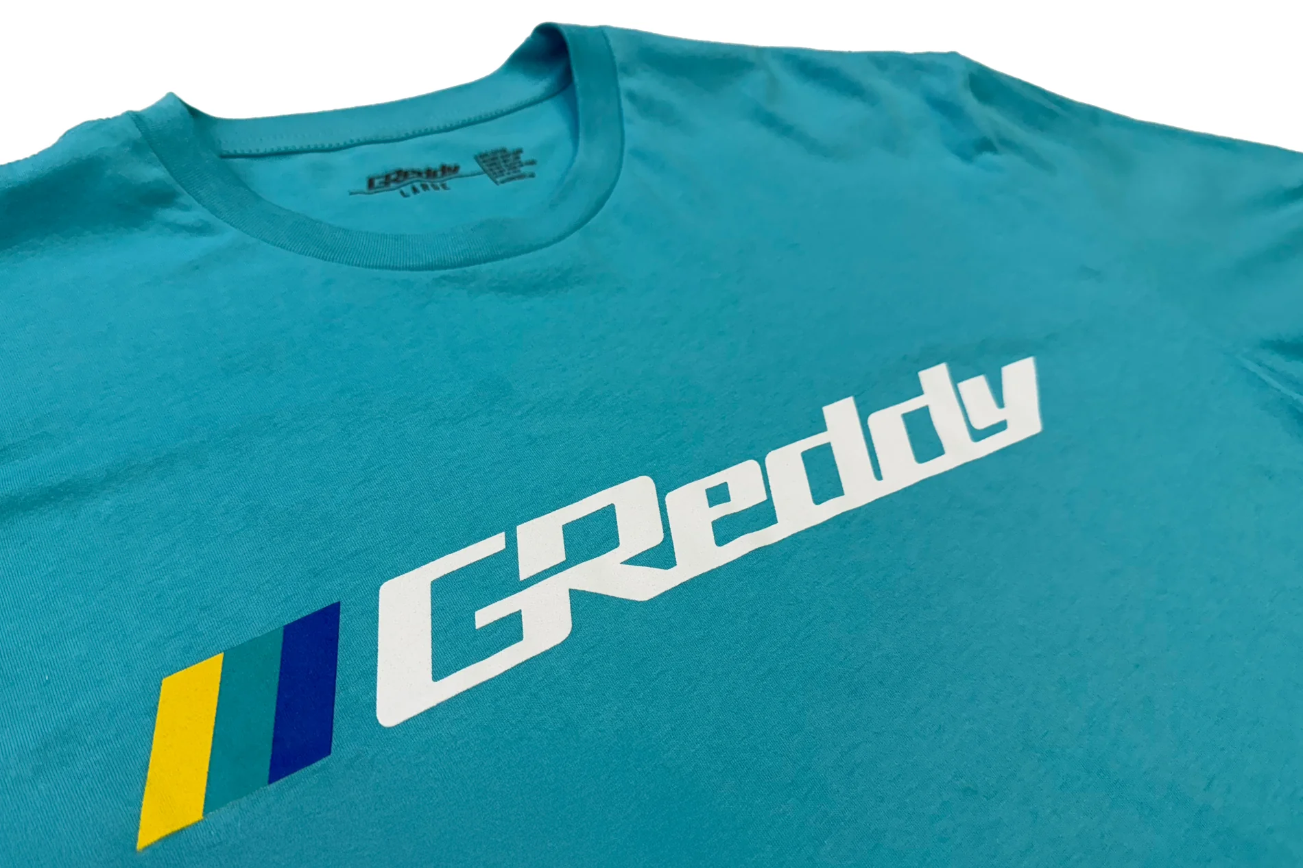 GReddy OG Logo Tee (with 3 stripes) - Tahiti Blue - Image 2