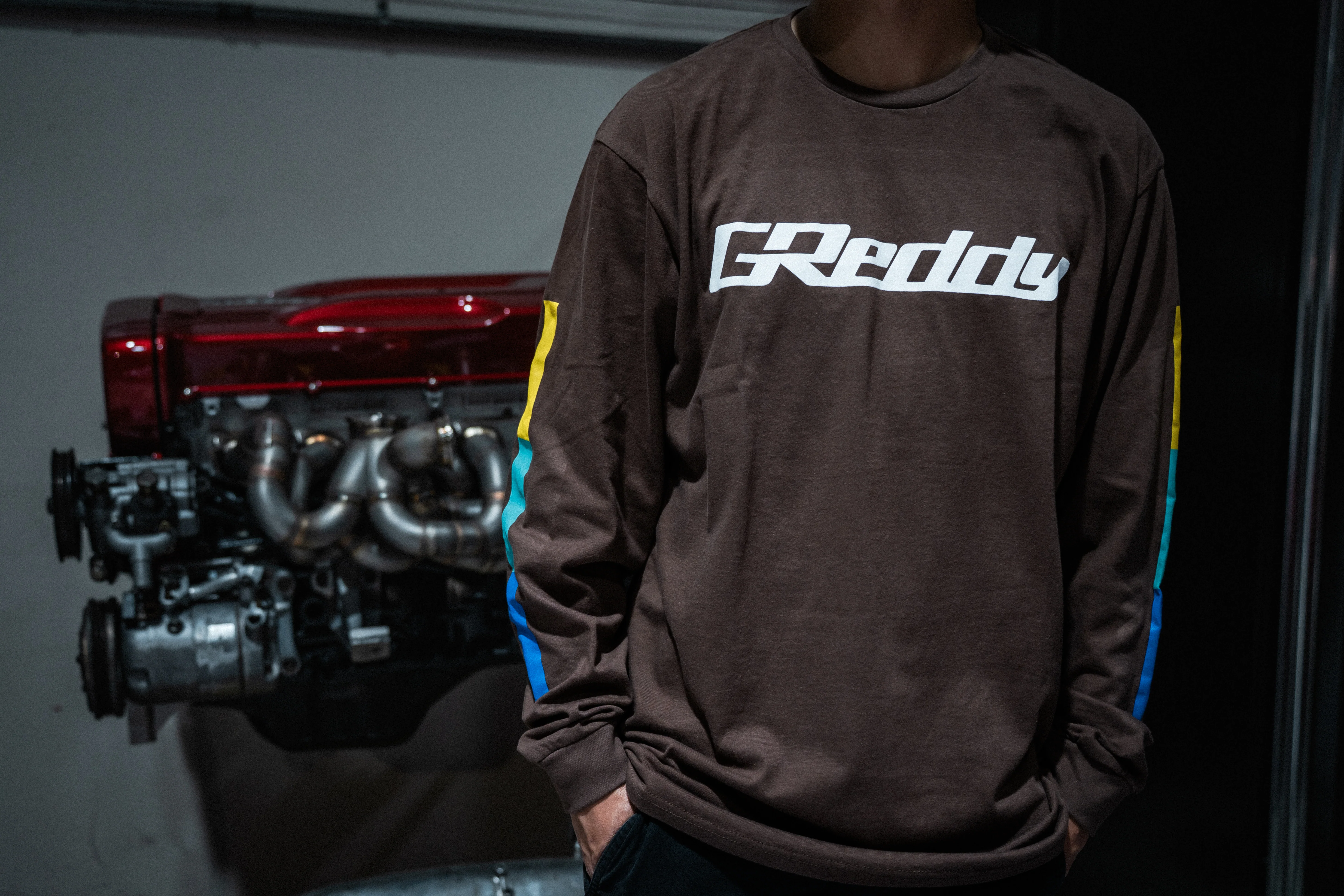 GReddy OG Long Sleeve Tee - Chestnut - Image 4