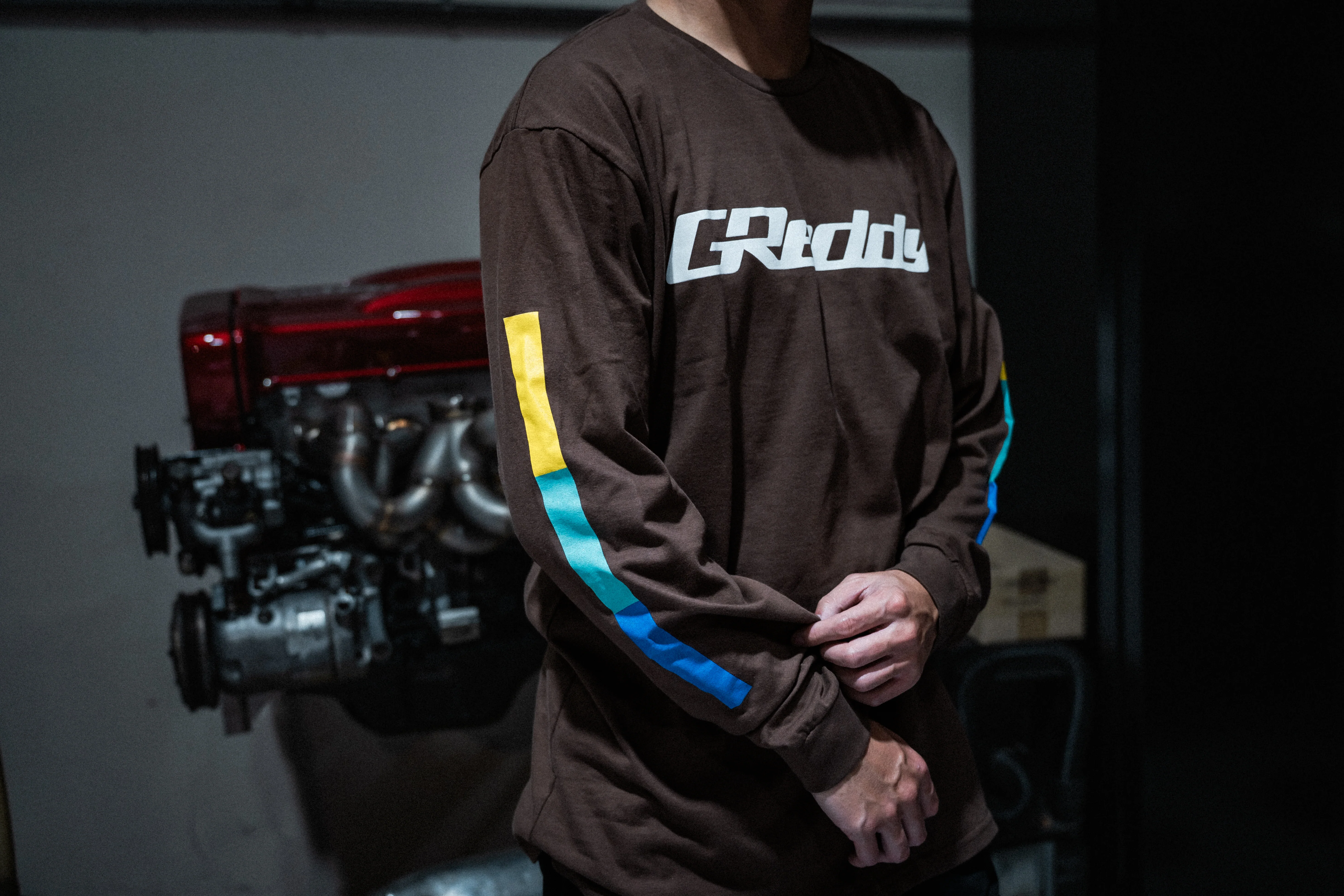 GReddy OG Long Sleeve Tee - Chestnut - Image 5
