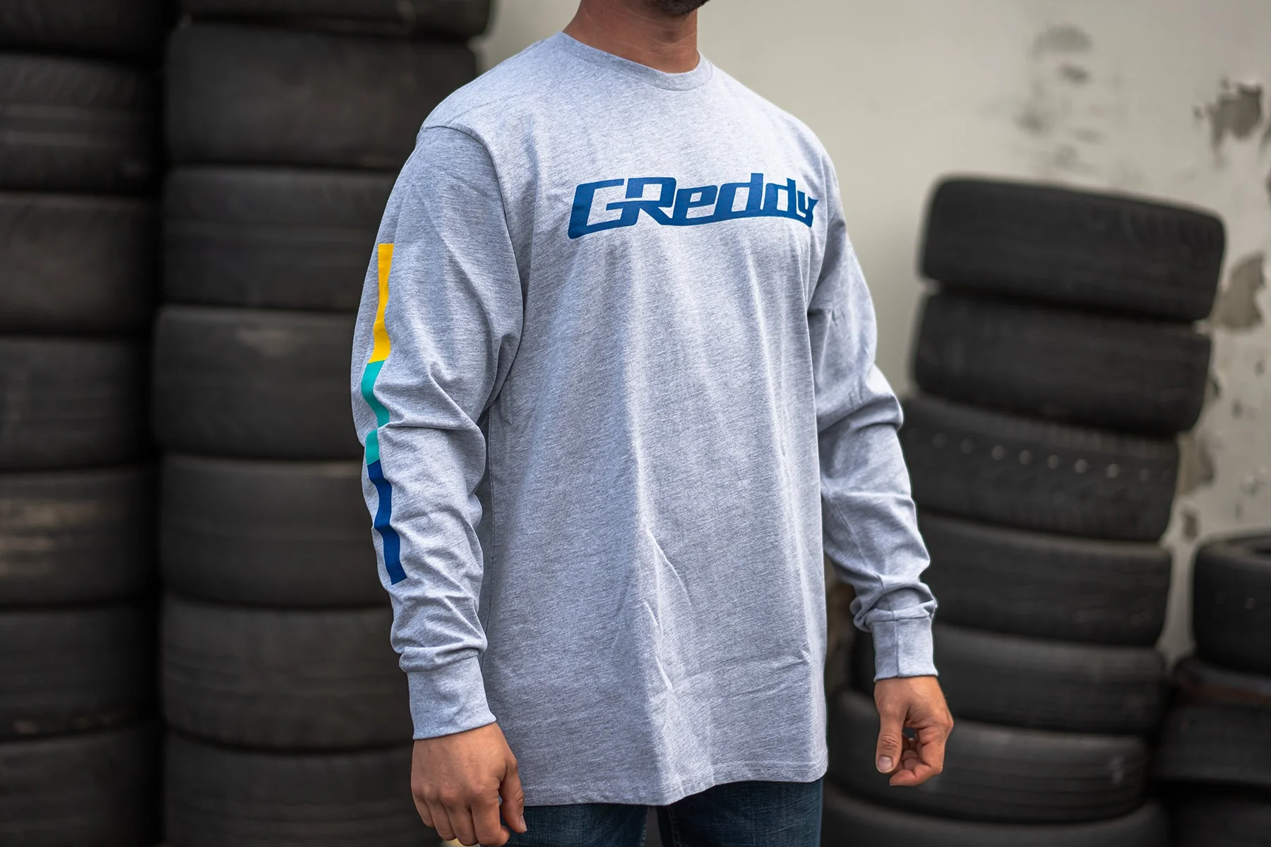 GReddy OG Long Sleeve Tee - Heather Gray - Image 6