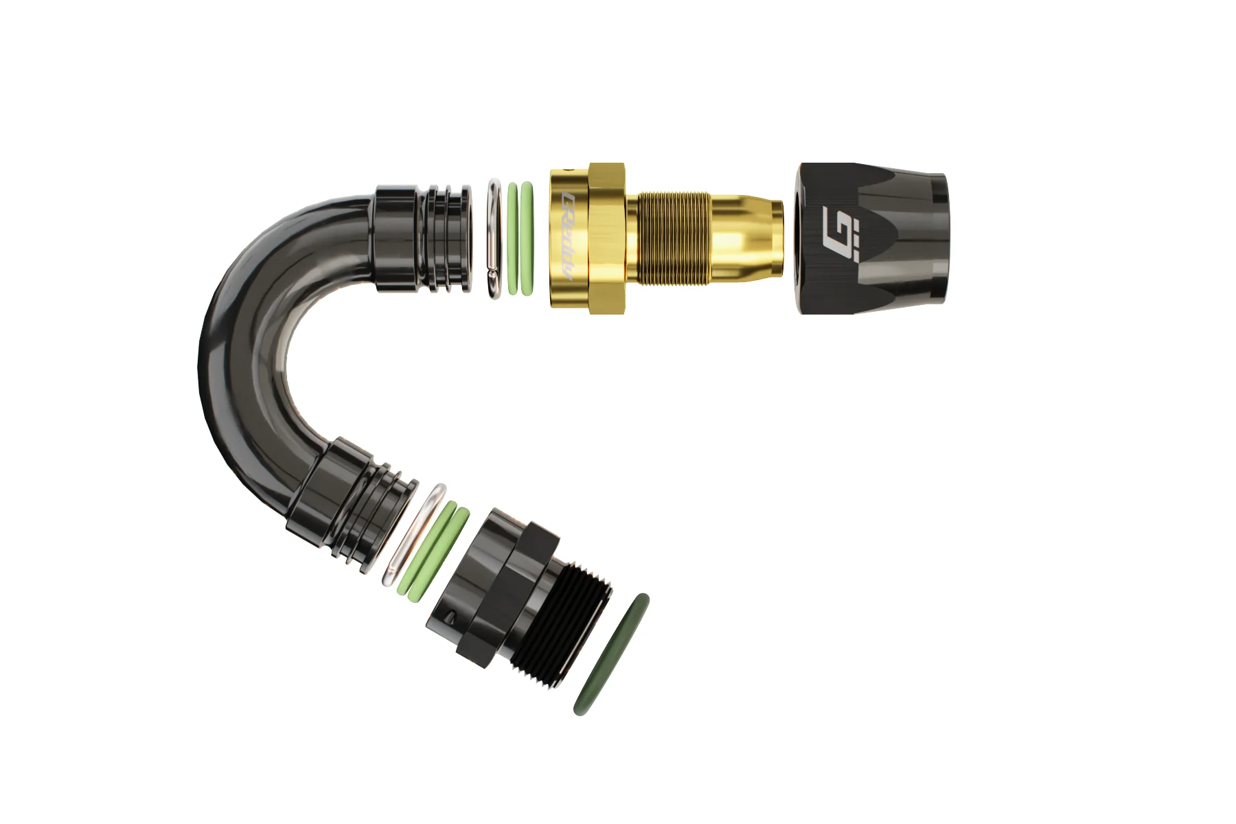 GREDDY ORB MALE 150 DEG. AN HOSE END(s) - BLACK/GOLD - (12810615 12810815 12811015 12811215) - Image 3