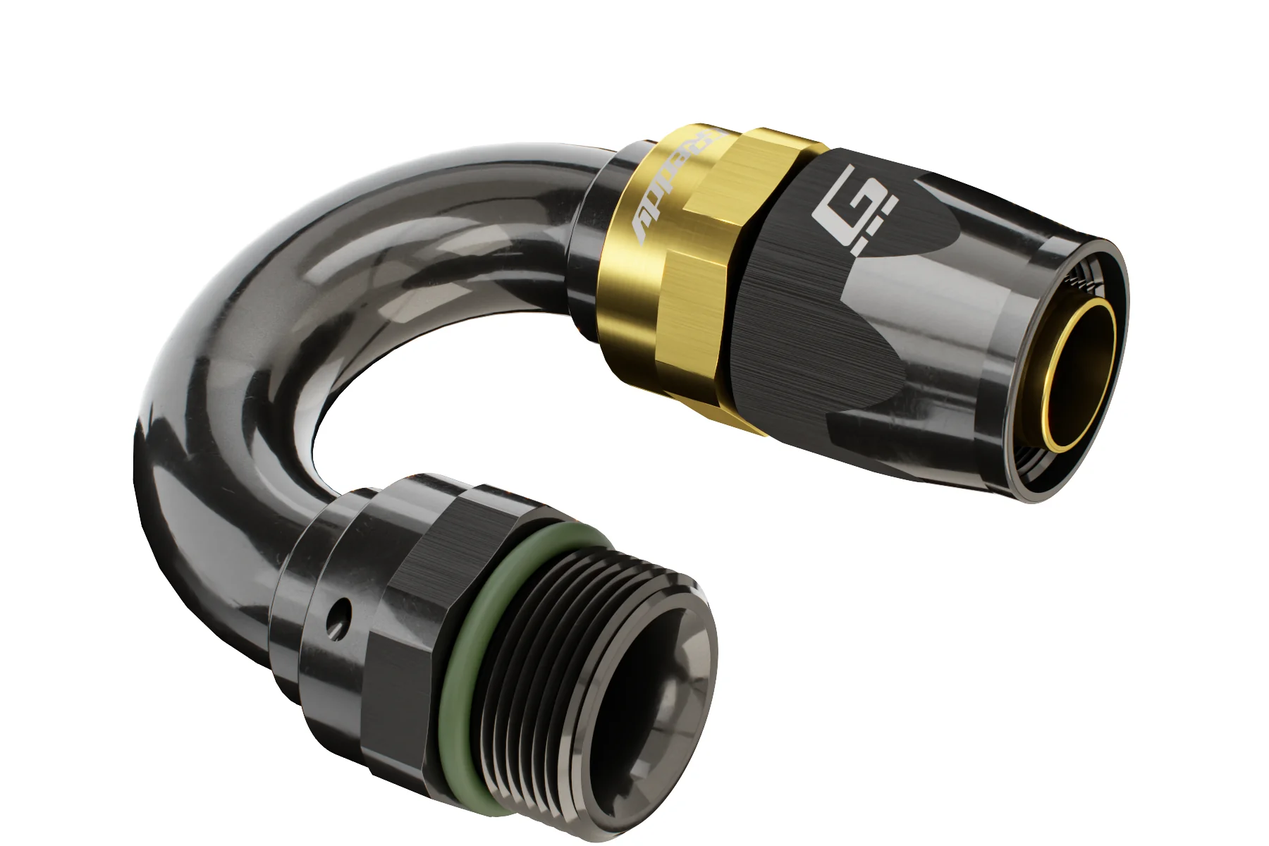 GREDDY ORB MALE 180 DEG. AN HOSE END(s) - BLACK/GOLD - (12810618 12810818 12811018 12811218) - Image 2