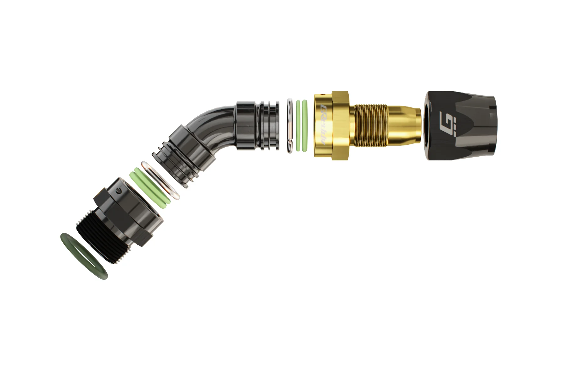 GREDDY ORB MALE 45 DEG. AN HOSE END(s) - BLACK/GOLD - (12810645 12810845 12811045 12811245) - Image 3