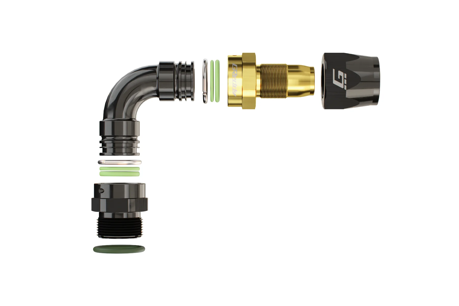 GREDDY ORB MALE 90 DEG. AN HOSE END(s) - BLACK/GOLD - (12810690 12810890 12811090 12811290) - Image 3