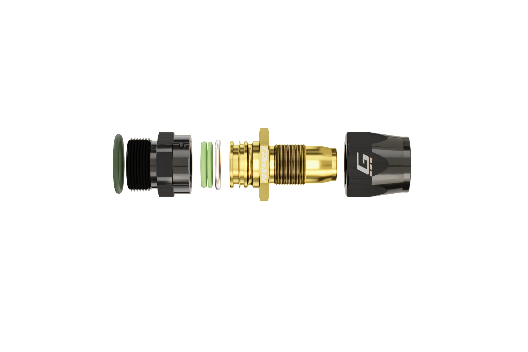 GREDDY ORB MALE STRAIGHT AN HOSE END(s) - BLACK/GOLD - (1210600 12810800 12811000 12811200) - Image 3