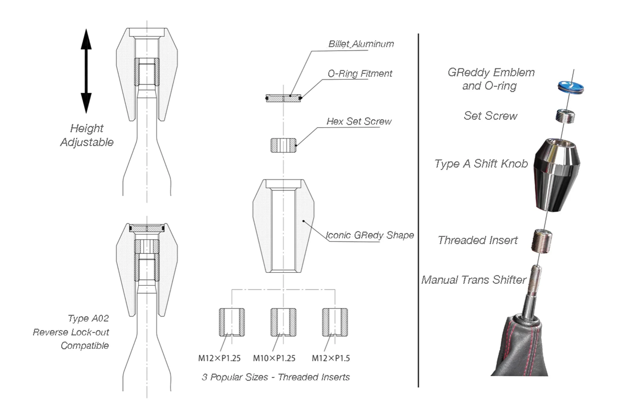 GREDDY SHIFT KNOB A02-LOW TYPE LOCKOUT - (14500572) - Image 4