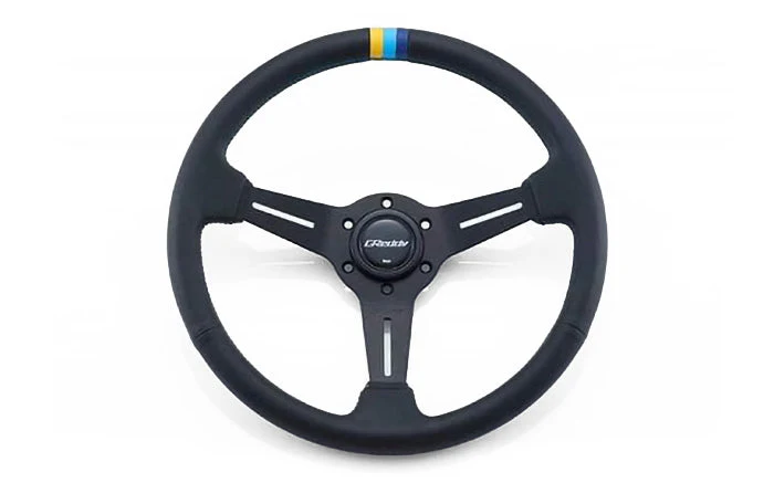 GREDDY SPORT STEERING WHEEL - 3 STRIPE MED DISH - (16600001)