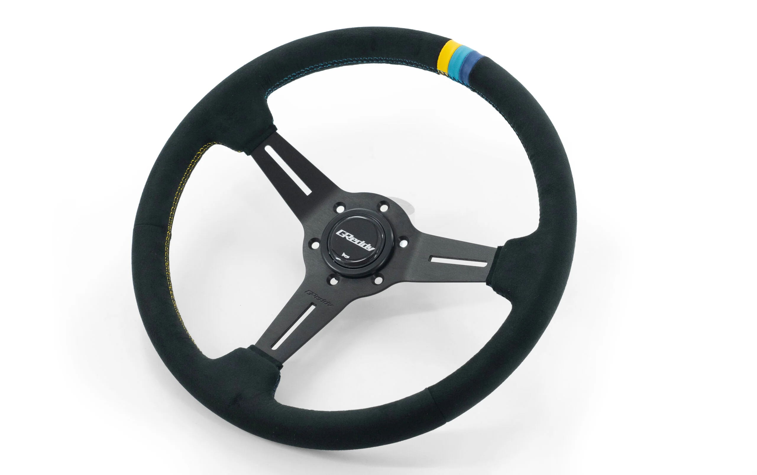 GREDDY SPORT STEERING WHEEL - SUEDE 3 STRIPE MED DISH - (16600013) - Image 2