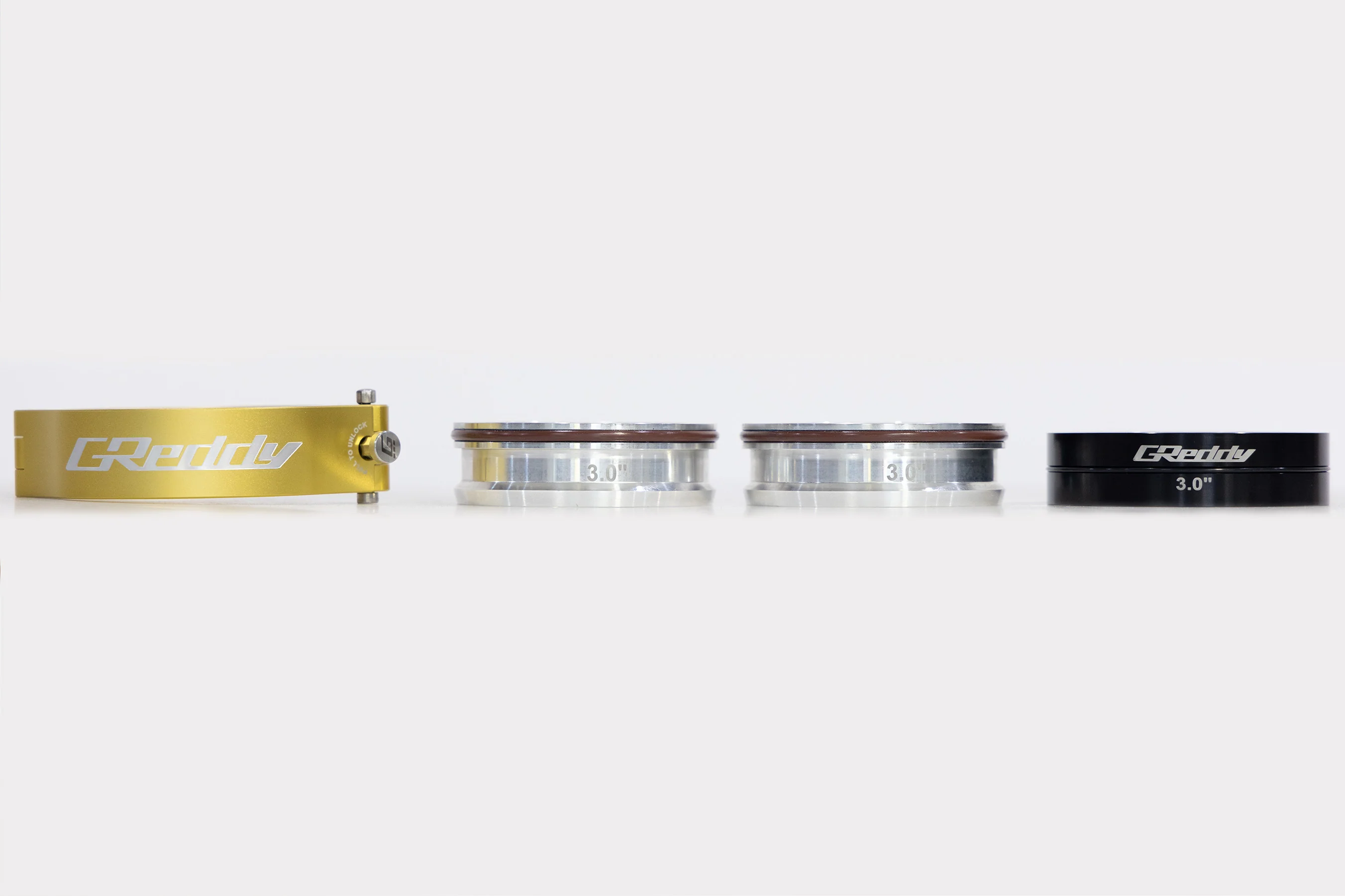 GREDDY 3.0" BOOST TUBE CLAMP WITH WELD-ON RINGS (GOLD) - (22420300) - Image 7