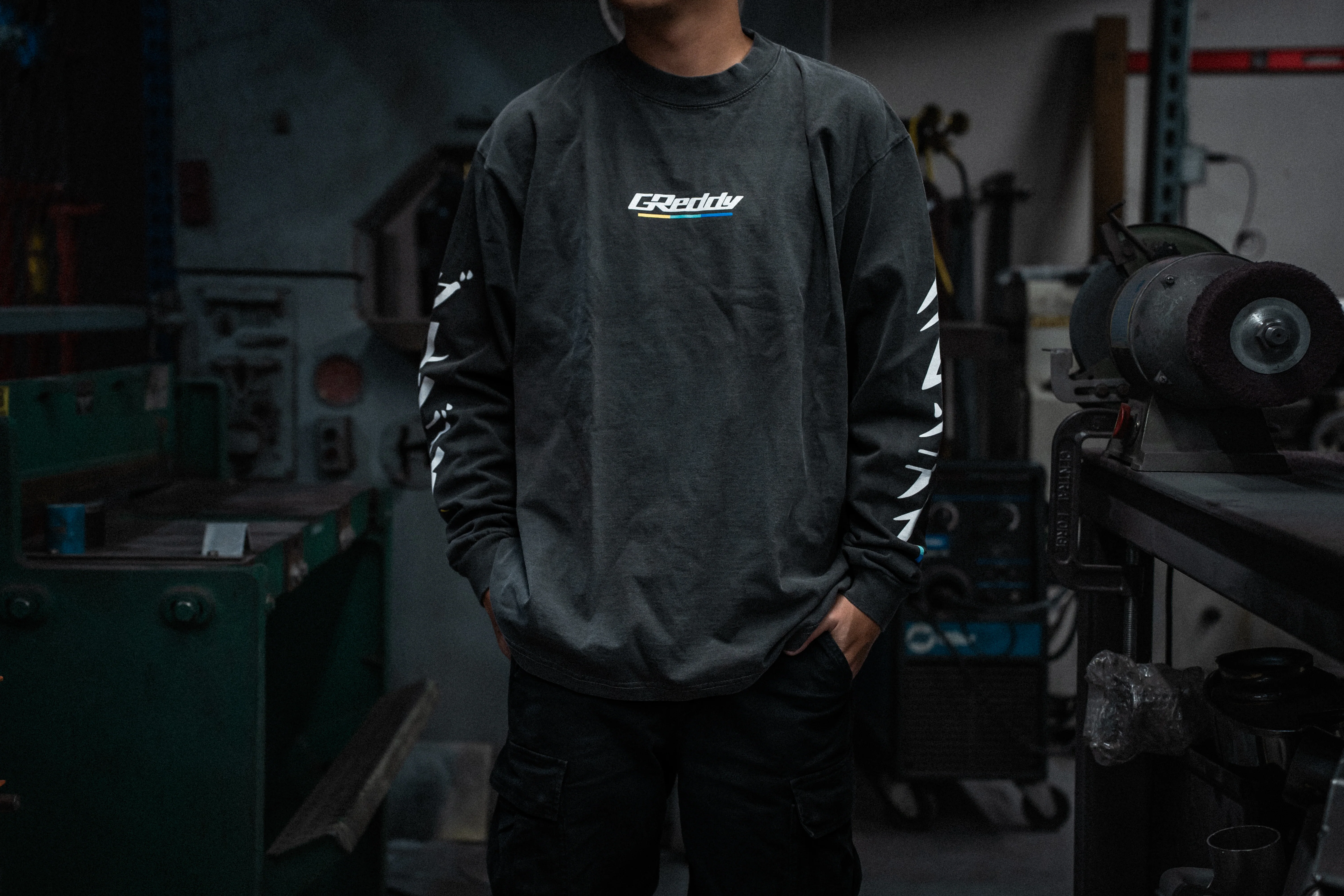 GReddy Understripe Boxy Long Sleeve Tee - Shadow - Image 4