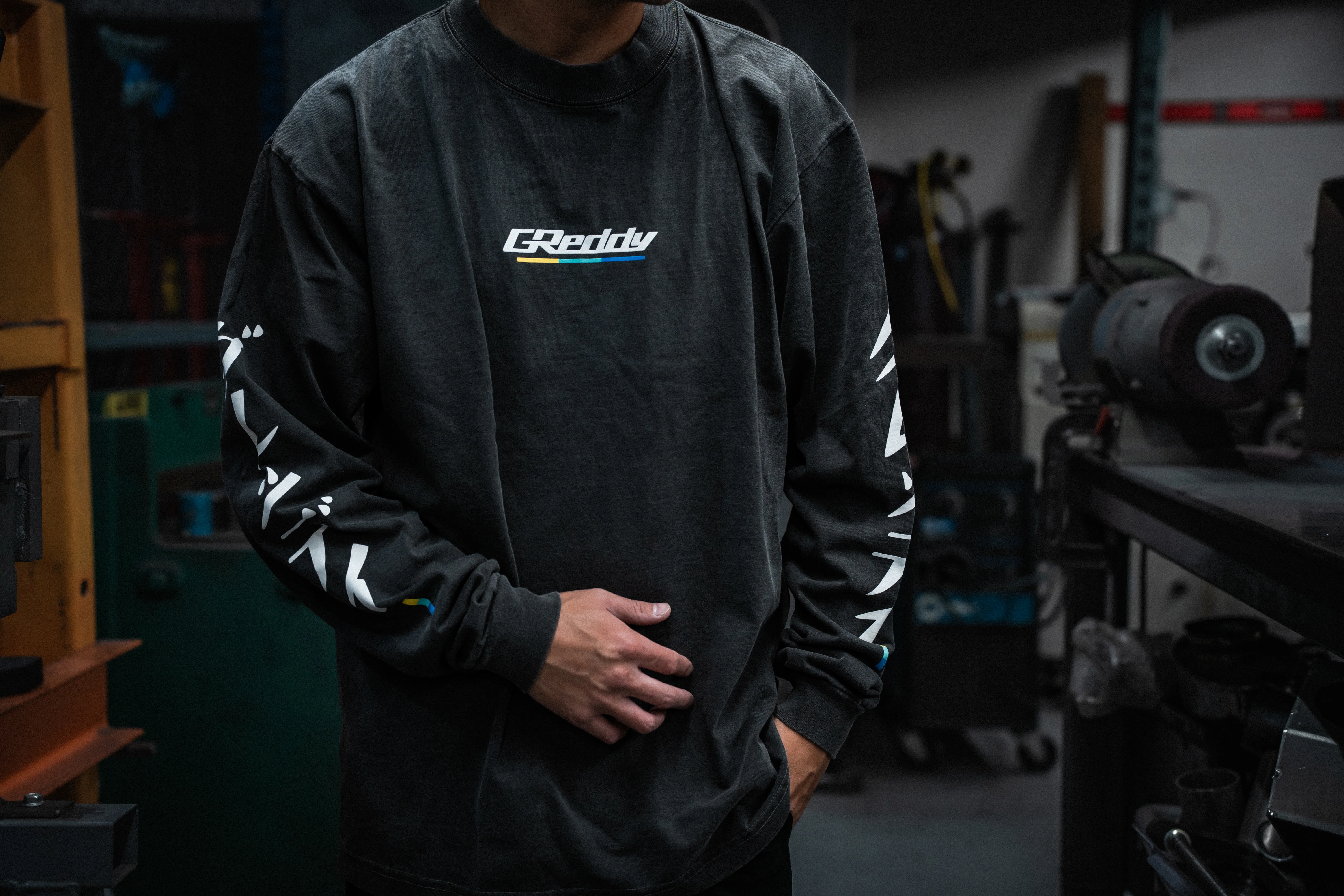 GReddy Understripe Boxy Long Sleeve Tee - Shadow - Image 5