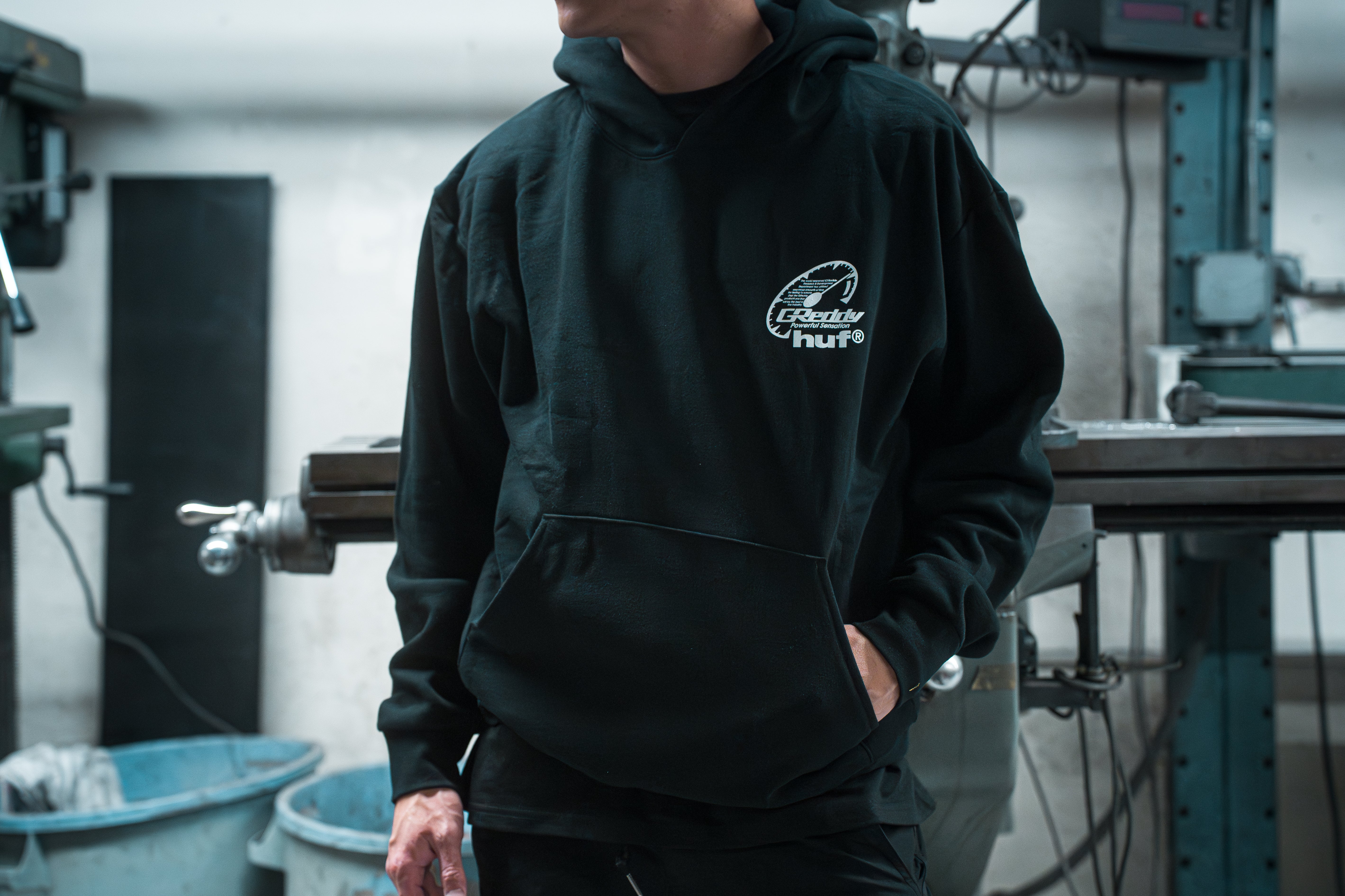 GReddy x HUF Cities Hood - Black - Image 3