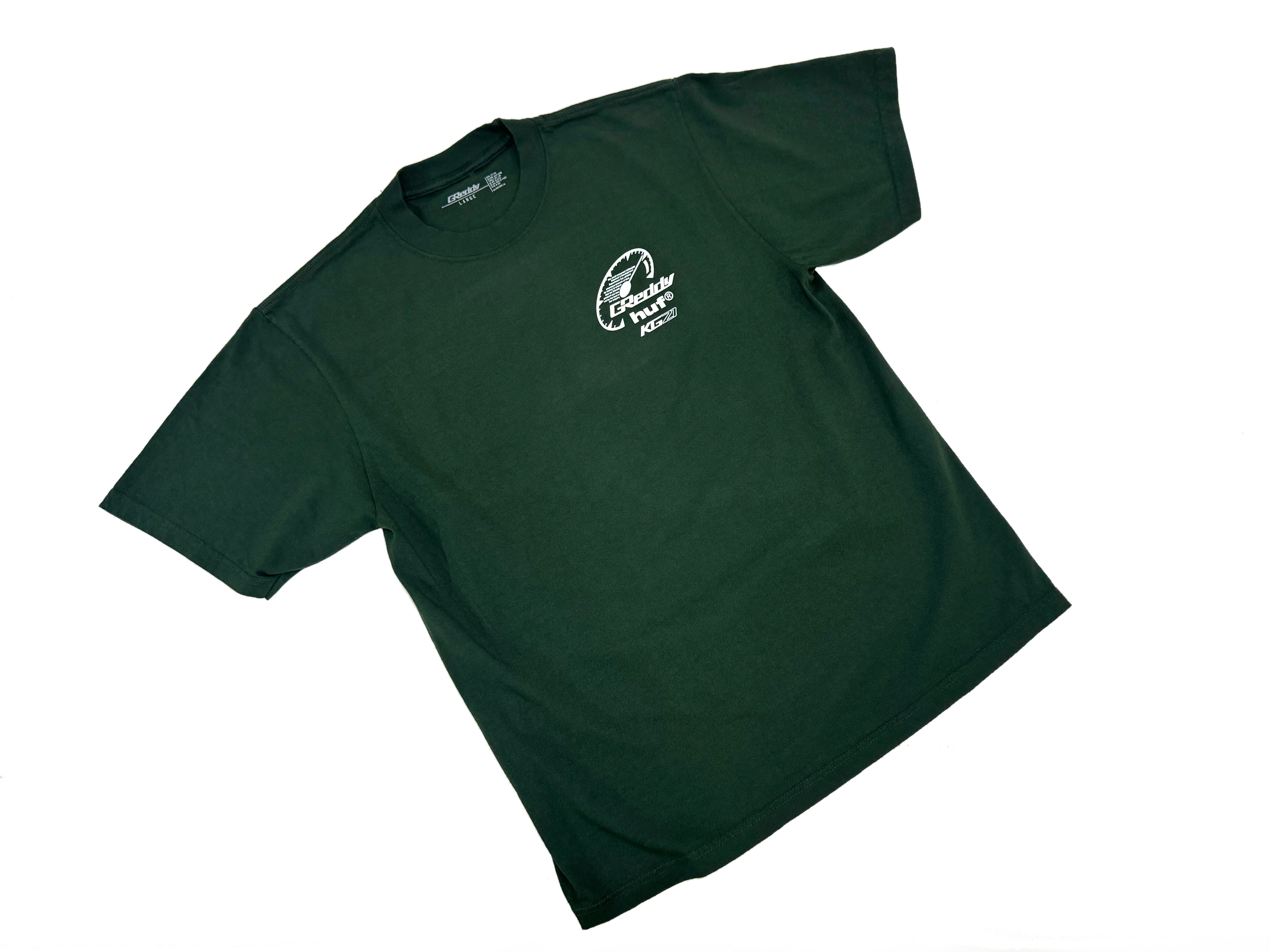 GReddy X HUF Reveal KG21 Tee(s) - Moss Green - Image 2