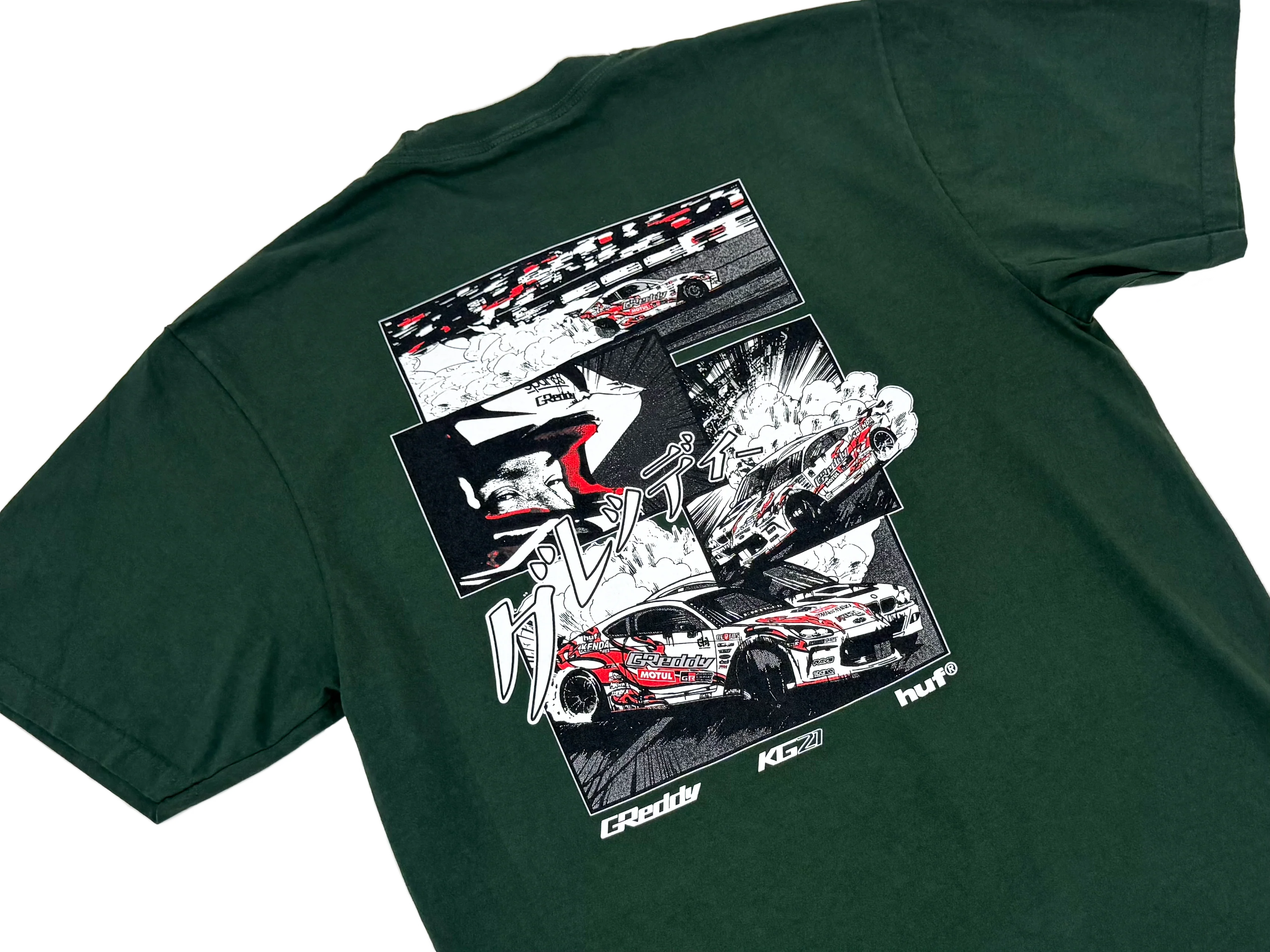 GReddy X HUF Reveal KG21 Tee(s) - Moss Green - Image 3