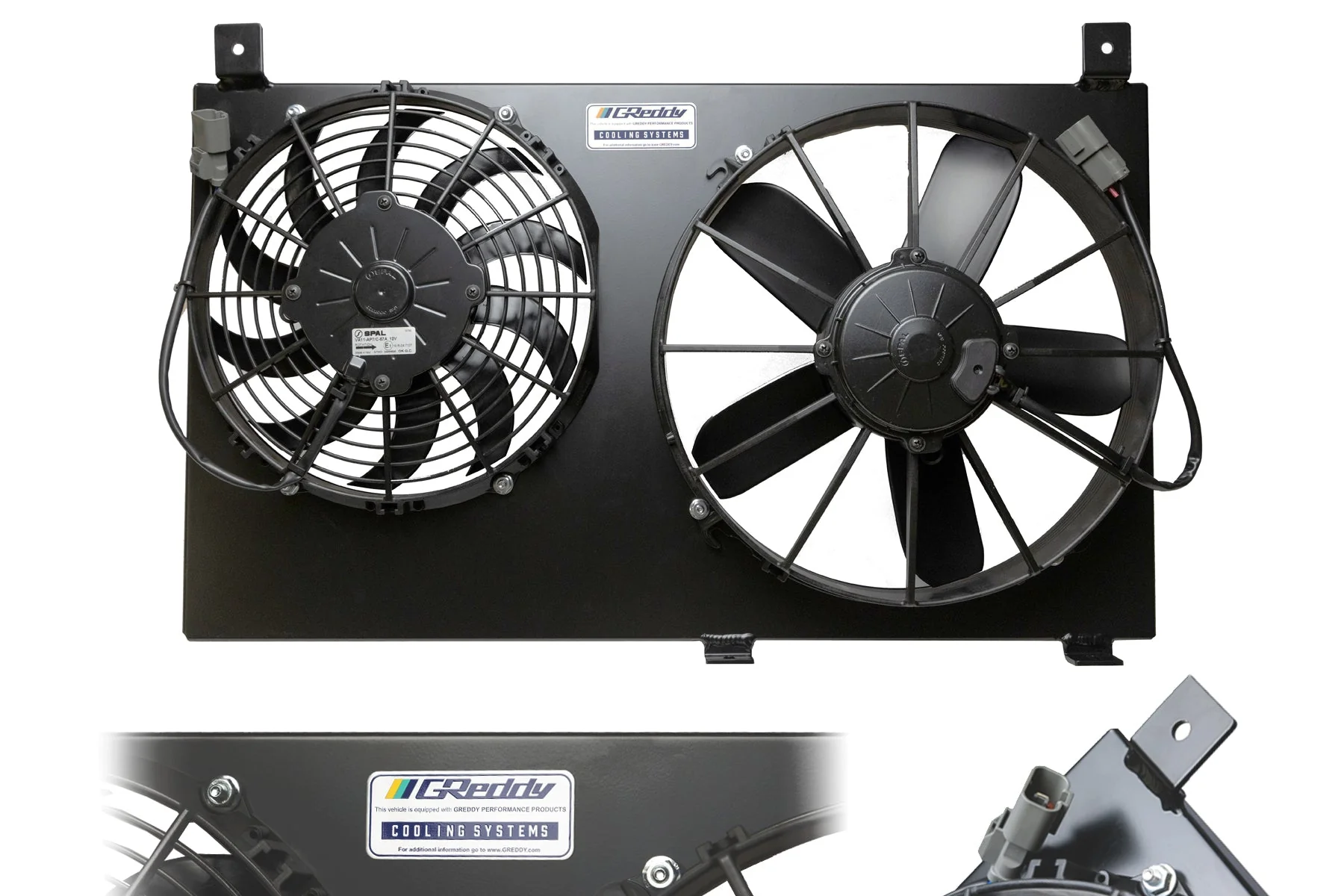 HONDA S2000 DUAL FAN SHROUD W/ DUAL SPAL FANS - BLACK - (12053203) - Image 4
