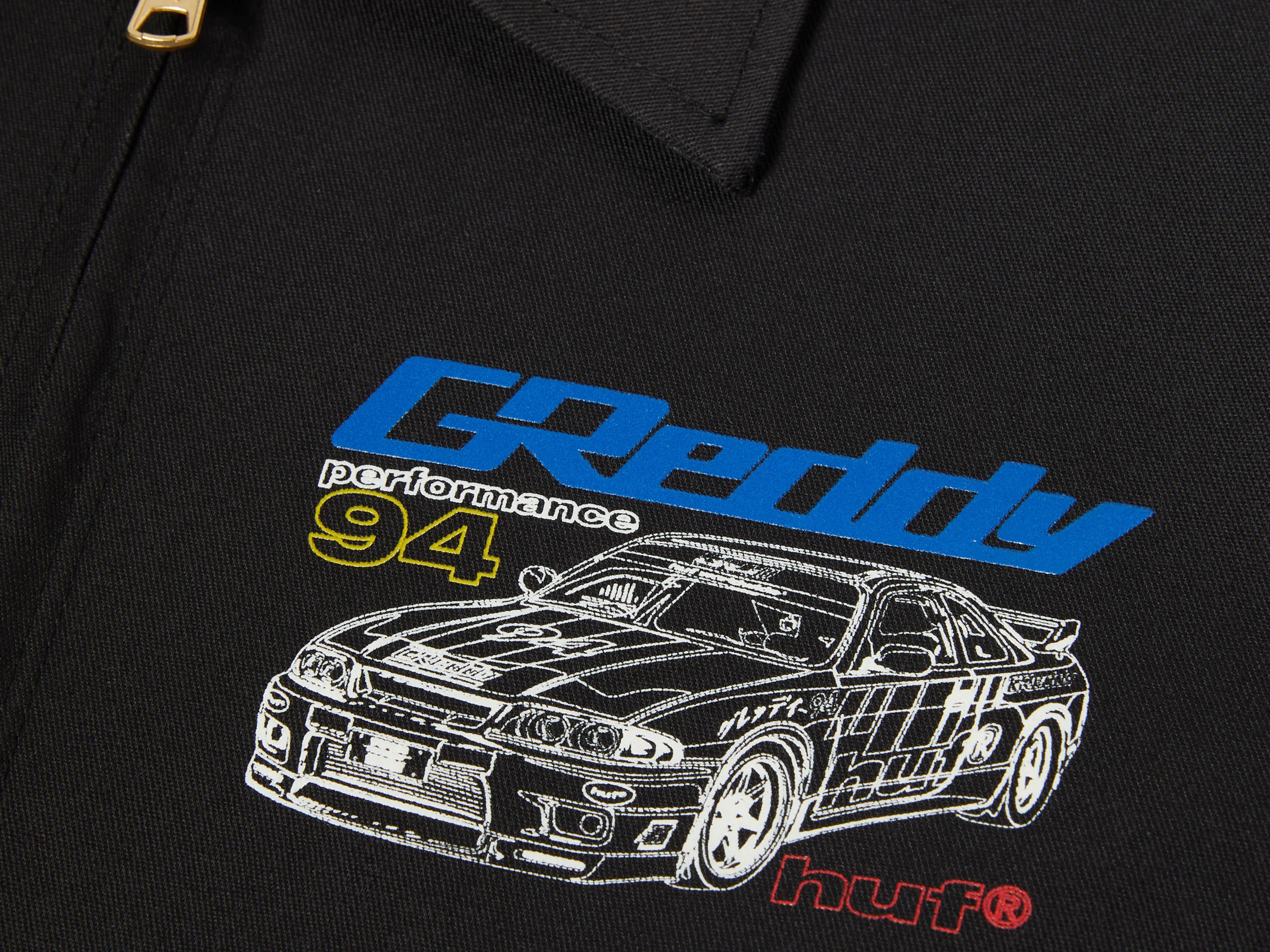 HUF x GReddy Diagram Work Jacket - Black - Image 3