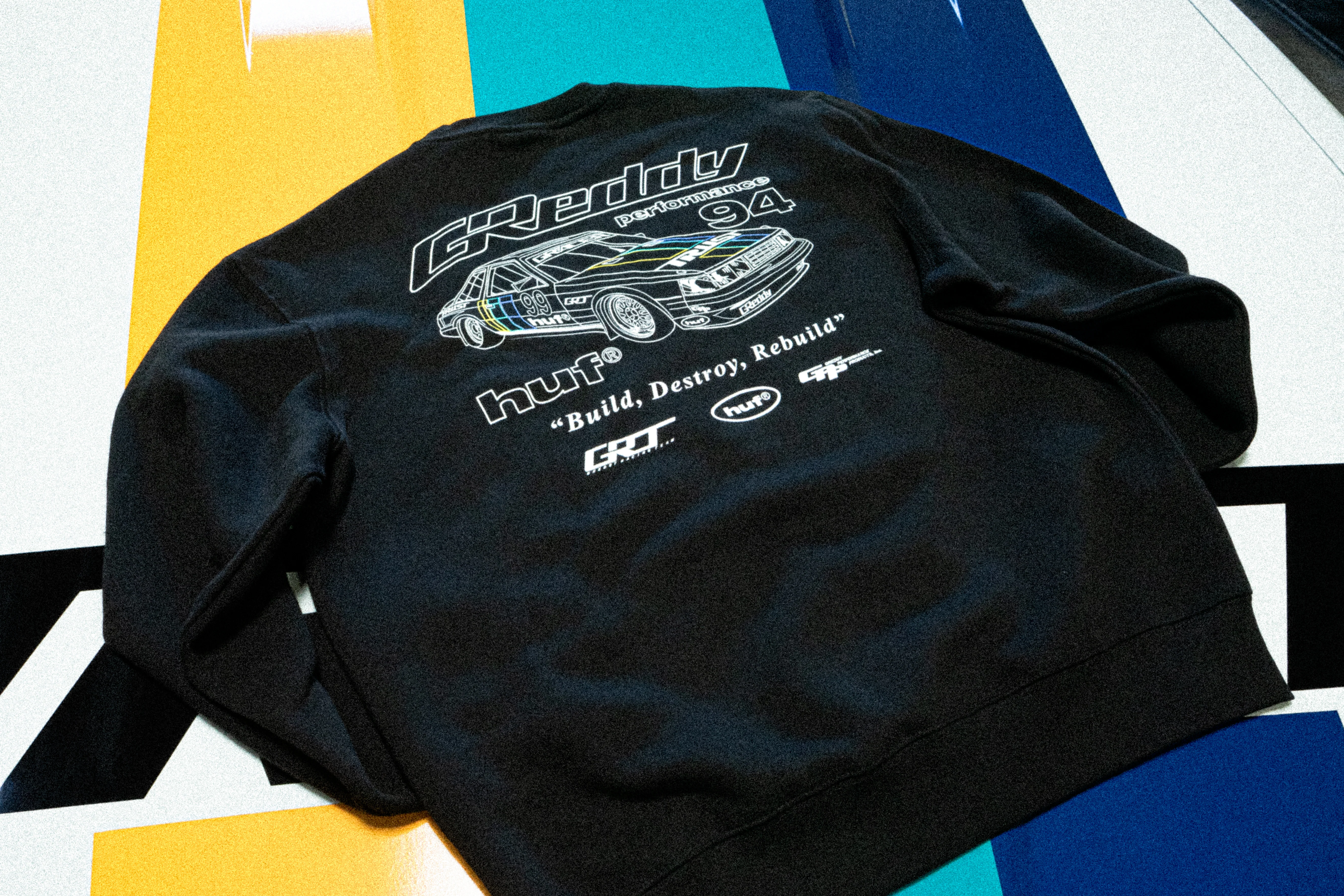 HUF x GReddy Retro Mod Crewneck Sweatshirt - Image 4